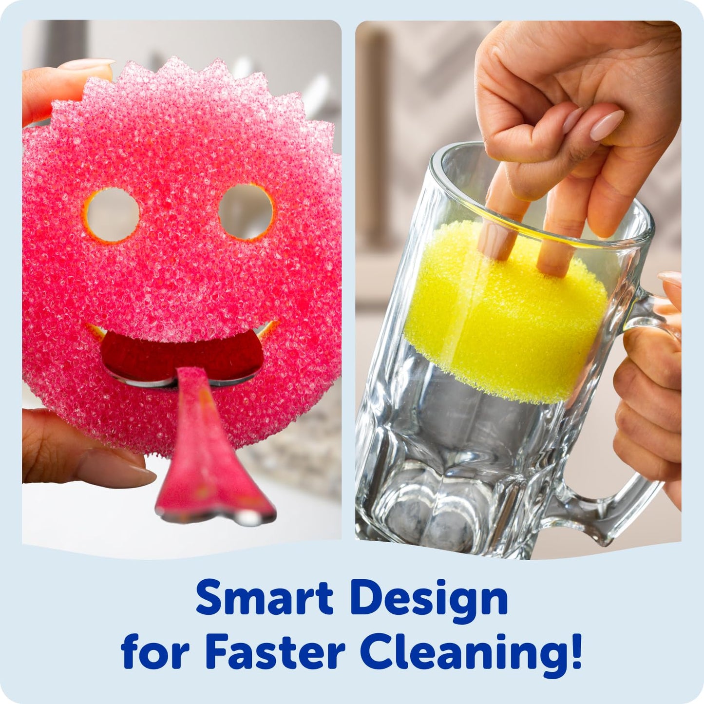 Scrub Mommy Kitchen Sponges - Dual-Sided Dish Sponges for Scrubbing - Non-Scratch Cleaning Sponges