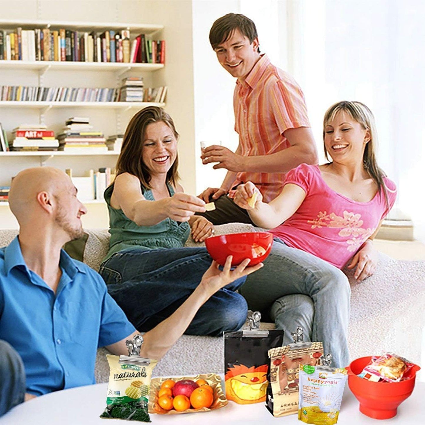 18 Pack Stainless Steel Chip Bag Clips Heavy Duty Food Bags Clamp Clips for Kitchen Office School (2In)