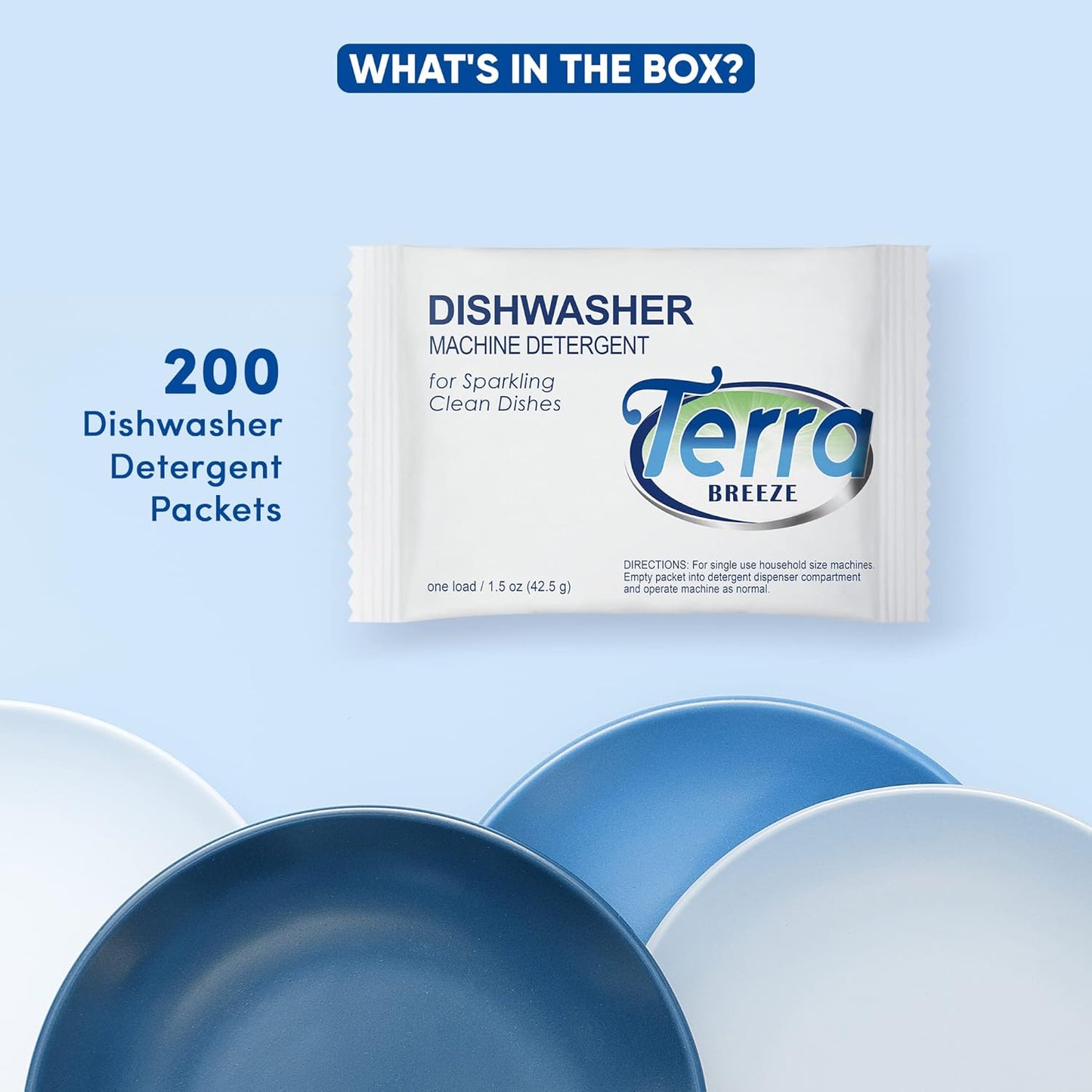 Automatic Dishwasher Detergent Powder - 1.5 oz Packets (200 packs)