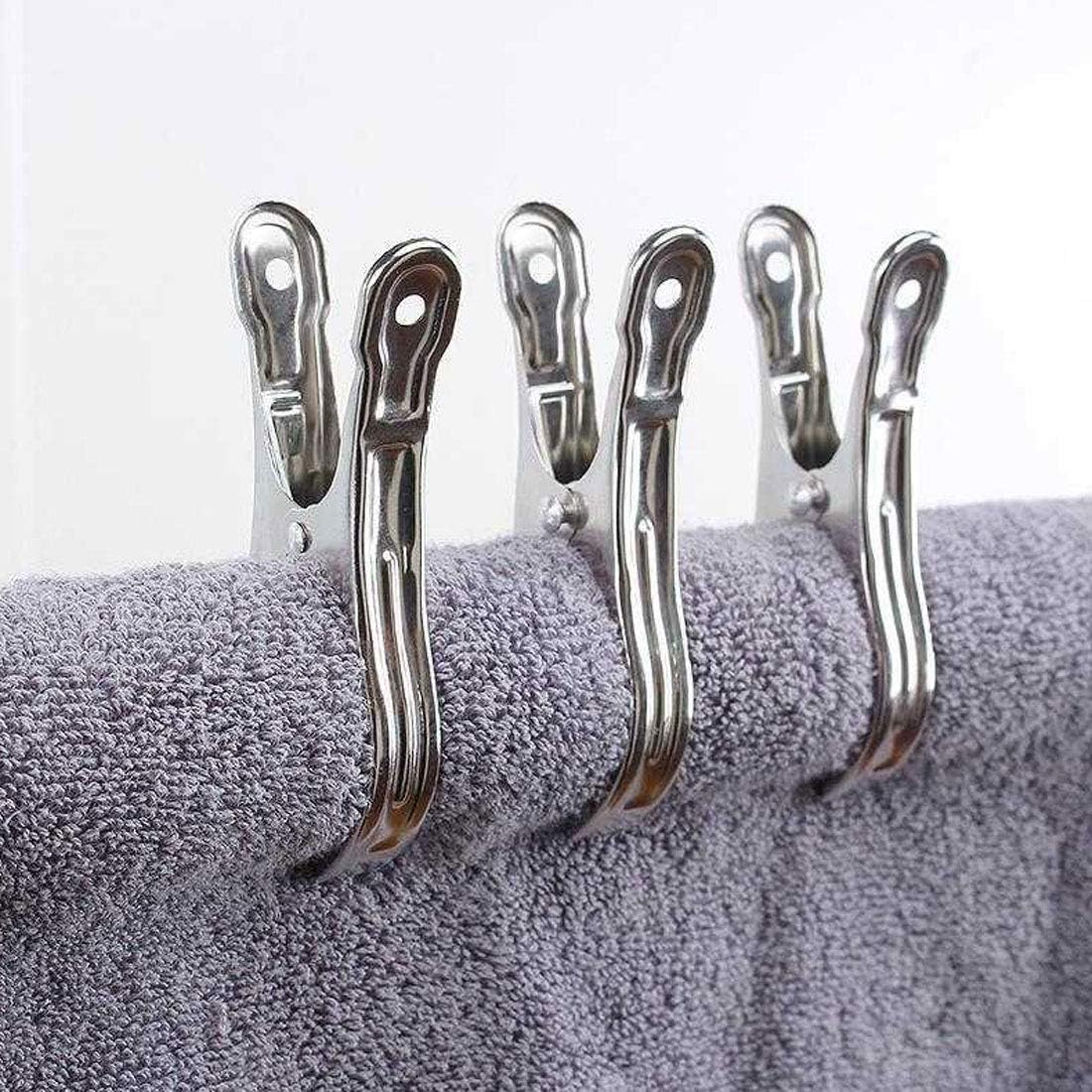 Metal ClothesPins,Row Cover Clips 20 Pack 3.5 Inch Stainless Steel Pool Towel Clips,Chair Clips for Beach Towels,Garden Clips，Greenhouse Clamps：Quilts, Blankets from Blow Away Or Decline