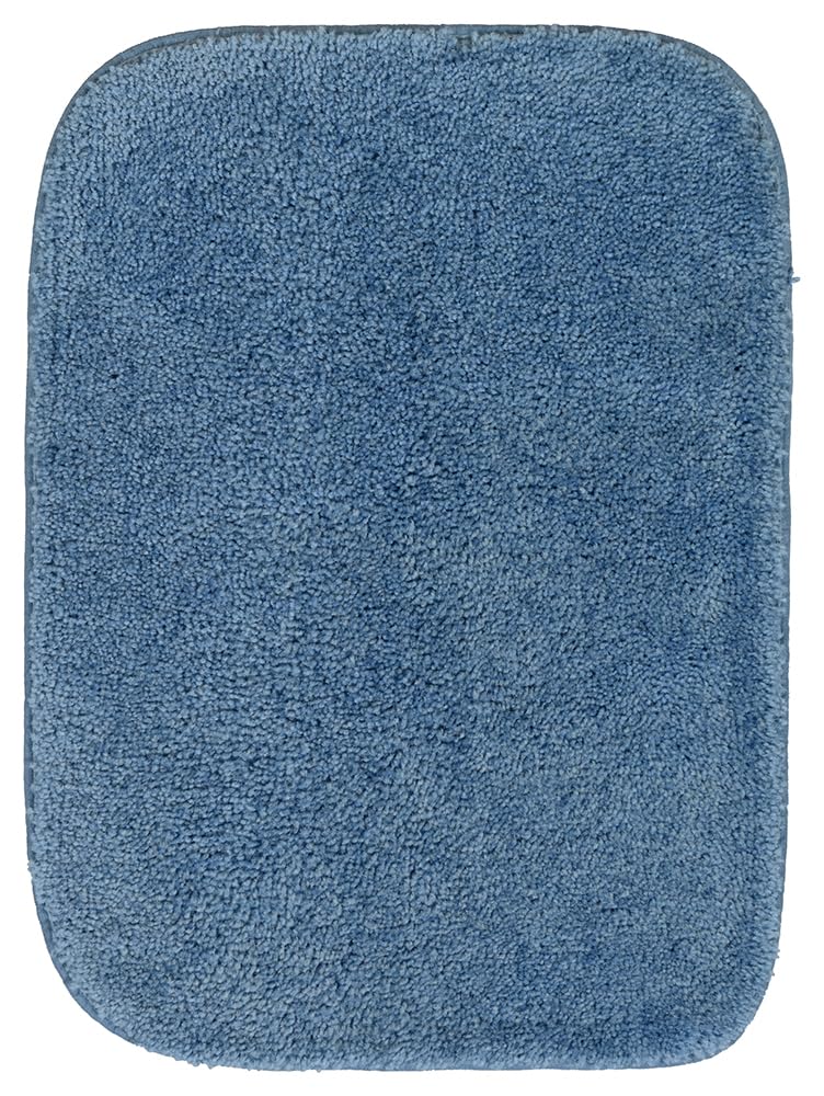 Garland Rug Traditional Nylon Washable Basin Blue 3 Piece Set - Lid, Contour, Bath Rug - Soft