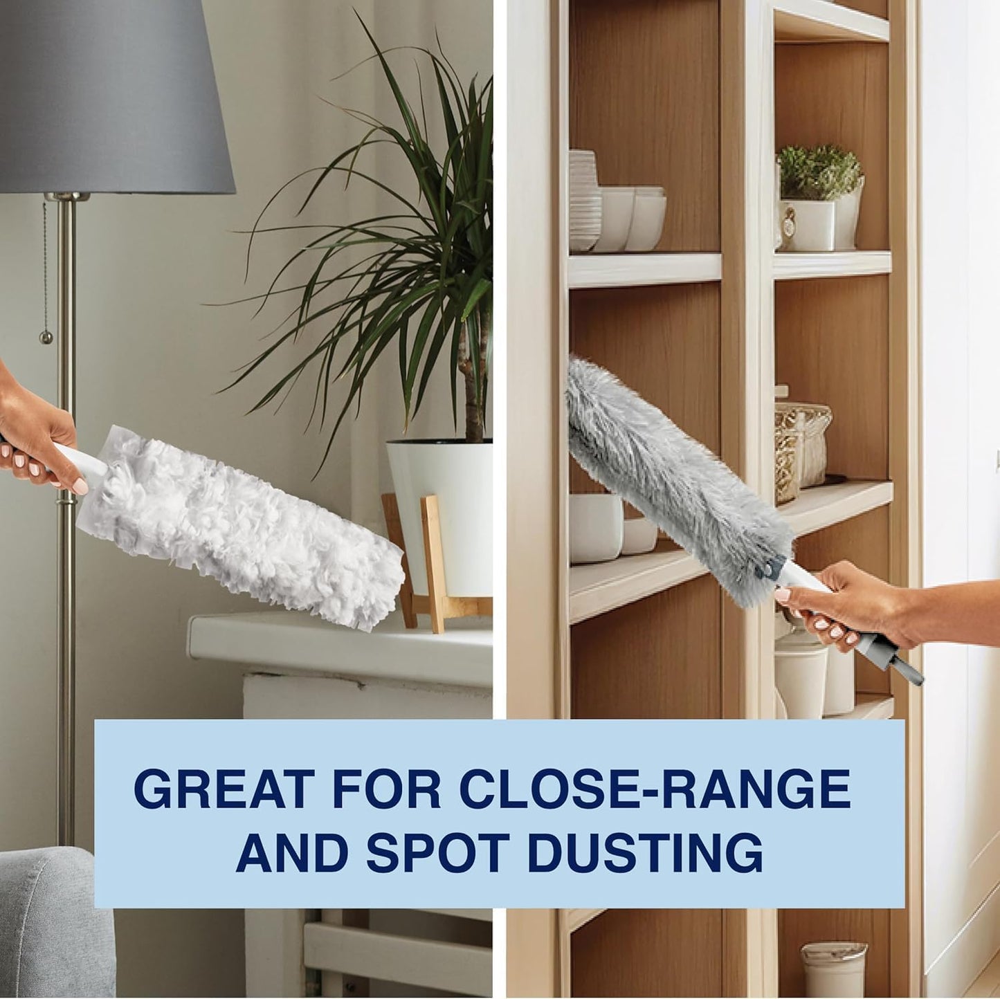 Bona High Performance Dusting System - 1 Compact Handle, 5 Disposable Dusters, & 1 Reusable Duster - Compact Dusting Kit Removes Dust & Pet Hair