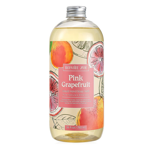 ROMIIE ZOI Liquid Hand Soap Refill, Pink Grapefruit, Gentle & Moisturizing Formula, 750 ML/ 26 FL OZ