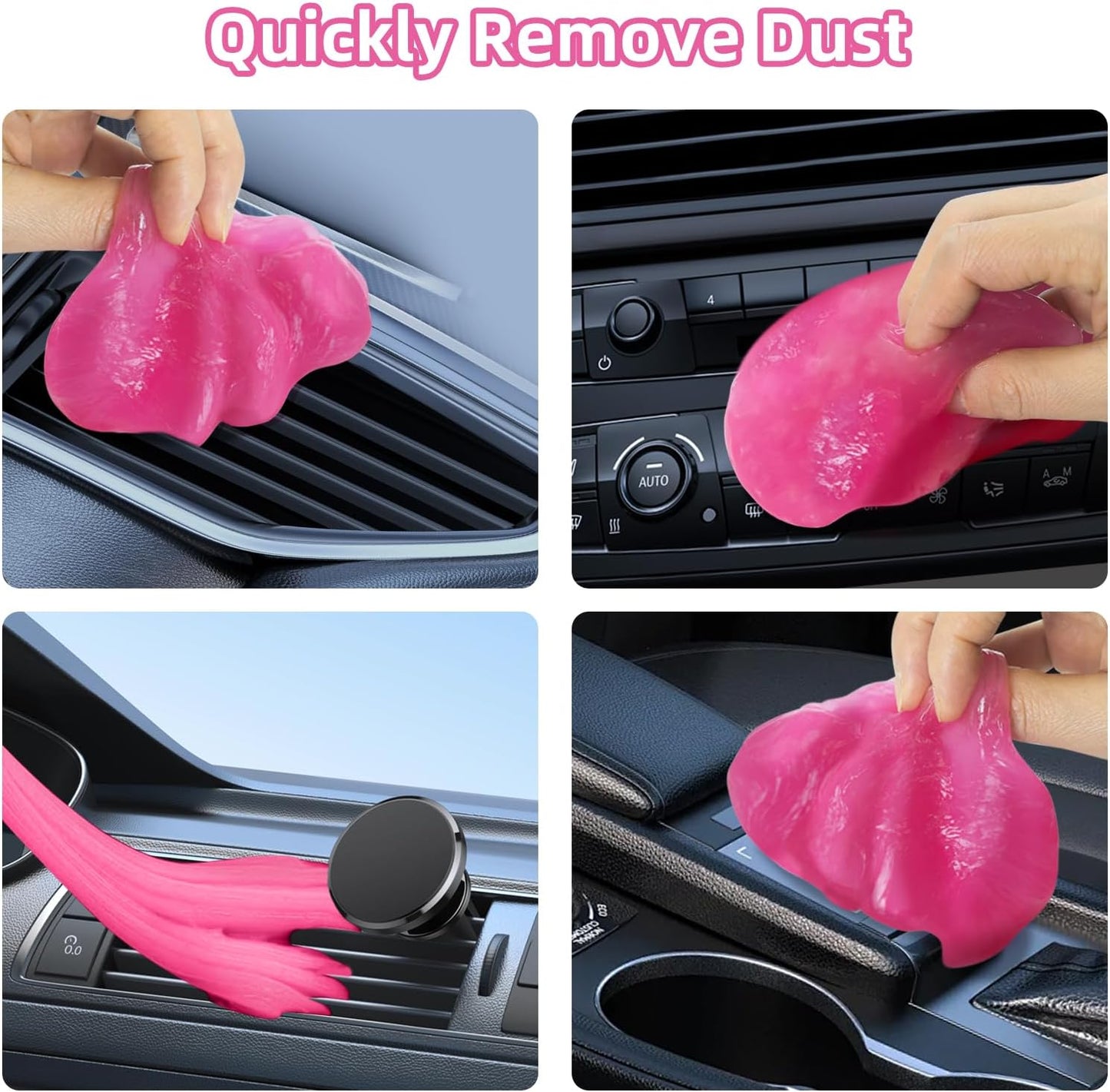 8PCS Car Interior Detailing Kit, Dash Duster for Car Interior Detail Brush with Car Cleaning Gel Automotive Detailing Supplies Kit for Auto, Truck, SUV, RV - Car Gifts for Women