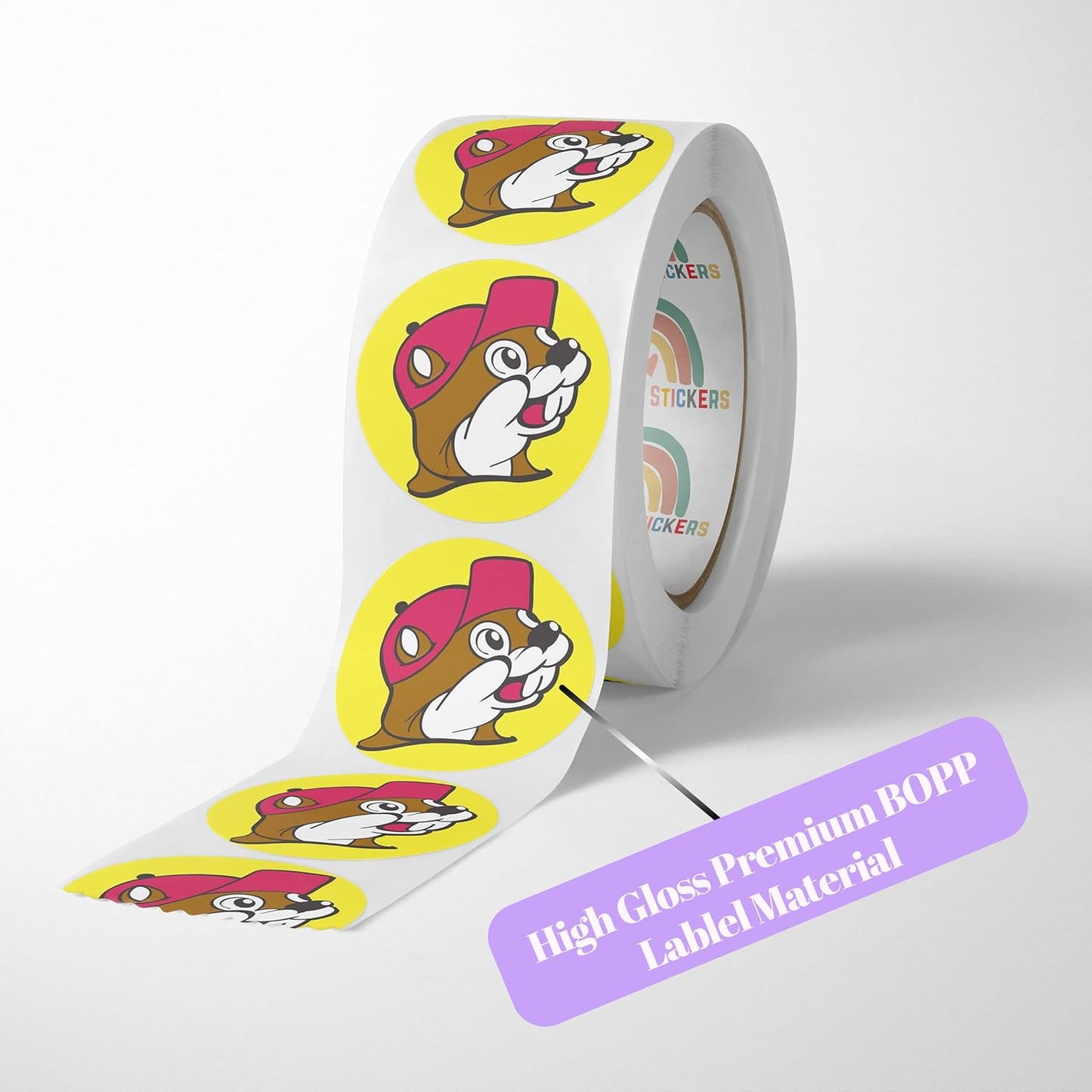 150 Custom Circle/Square BOPP Roll Labels- Personalized Stickers for Business Logo, Party, Wedding Favor, Baby Shower-Any Design Text + Image, Matte/Gloss Finish (1.5 Inch Square)