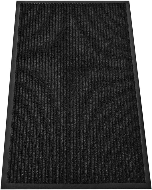 SRDDQLC Door Floor Mat Commercial Grade Large Size Heavy Duty Tough Entry Collection Slip Skid Entrance Mat with Rubber Backing Low Profile and Easy to Clean Indoor Outdoor Rug,4FTx8FT,Black
