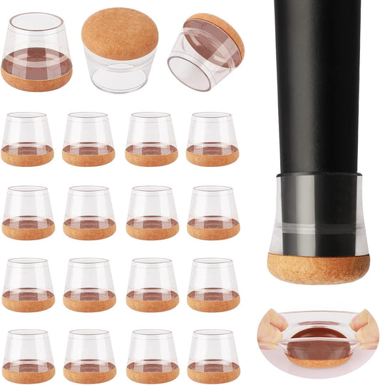 16 Pcs New Small Chair Leg Protectors for Hardwood Floors, Silicone Chair Leg Floor Protectors, Chair Leg Caps Covers Protect Wooden Floors from Scratching, Thick, Won't Tear