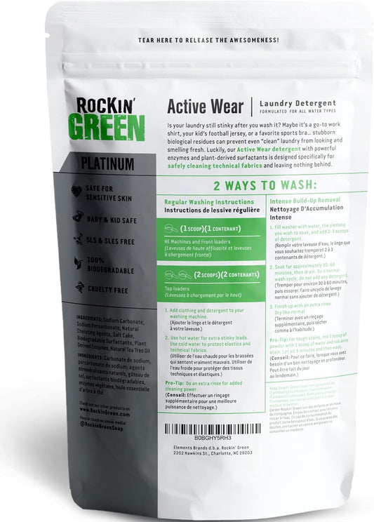 Rockin' Green Laundry Detergent, Plant based, All Natural Laundry Detergent Powder, Vegan and