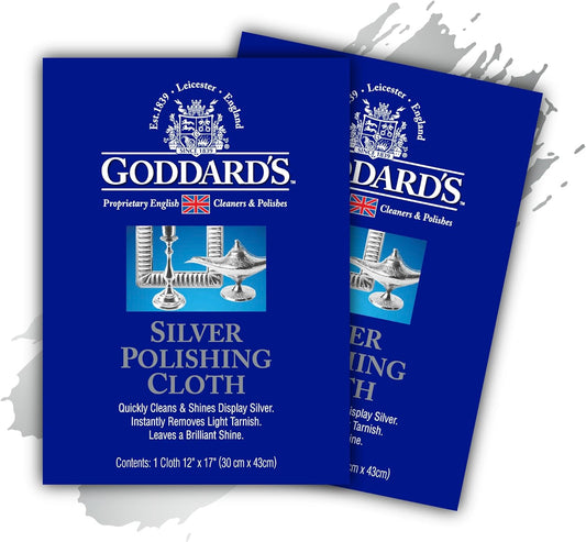 Goddard's Silver Polishing Cloth for Jewelry, Remove Tarnish on Plated or Sterling Silver, Gold