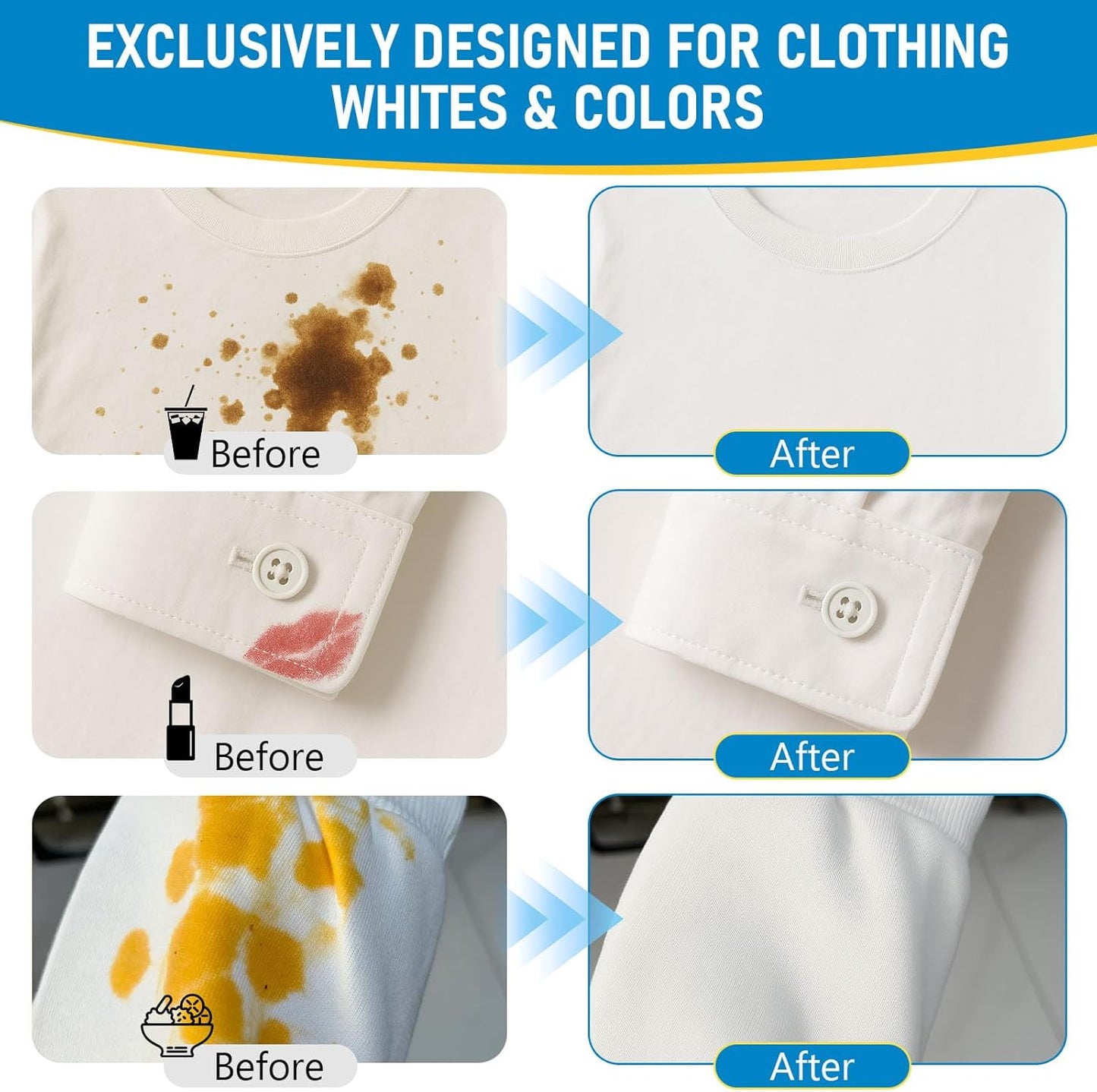 Bleach Pen for Clothing, 10.5 fl oz Stain Remover Pen for Whites & Colors, Portable Bleach Stick Stain Remover Gel for Travel & Home Use, Instantly Remove Stains Pen (Fresh Scent)