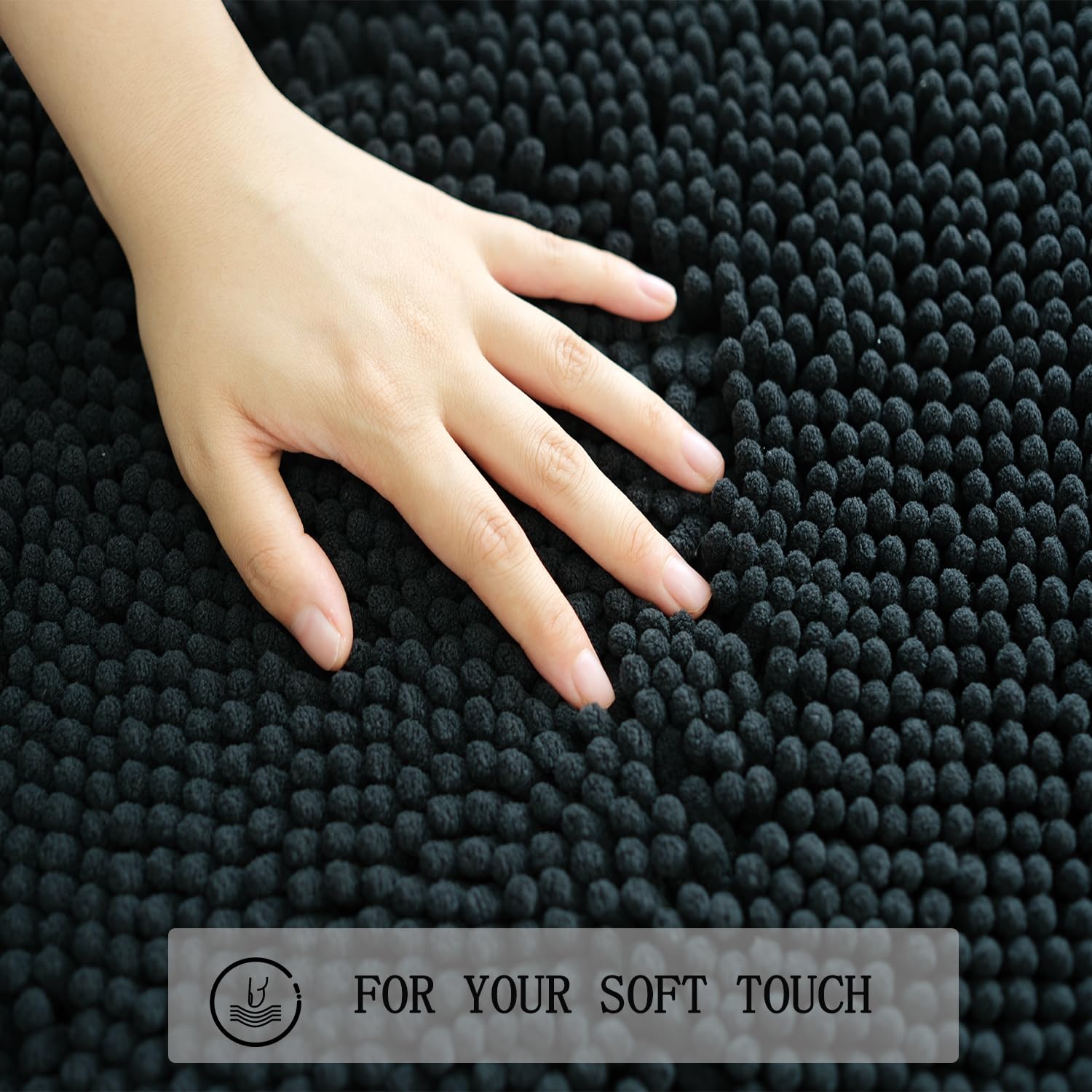 3 Piece Bathroom Rugs Set, Non-Slip Bath Mats with PVC Backing, Super Absorbent Washable Plush