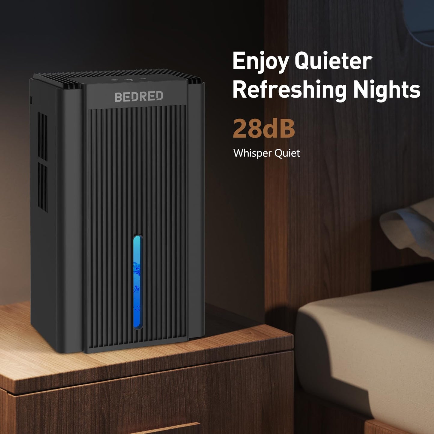 BEDRED Dehumidifier, 95OZ Dehumidifier for Home 1000 sq ft - Quiet with Auto Shut Off & Relaxing 7