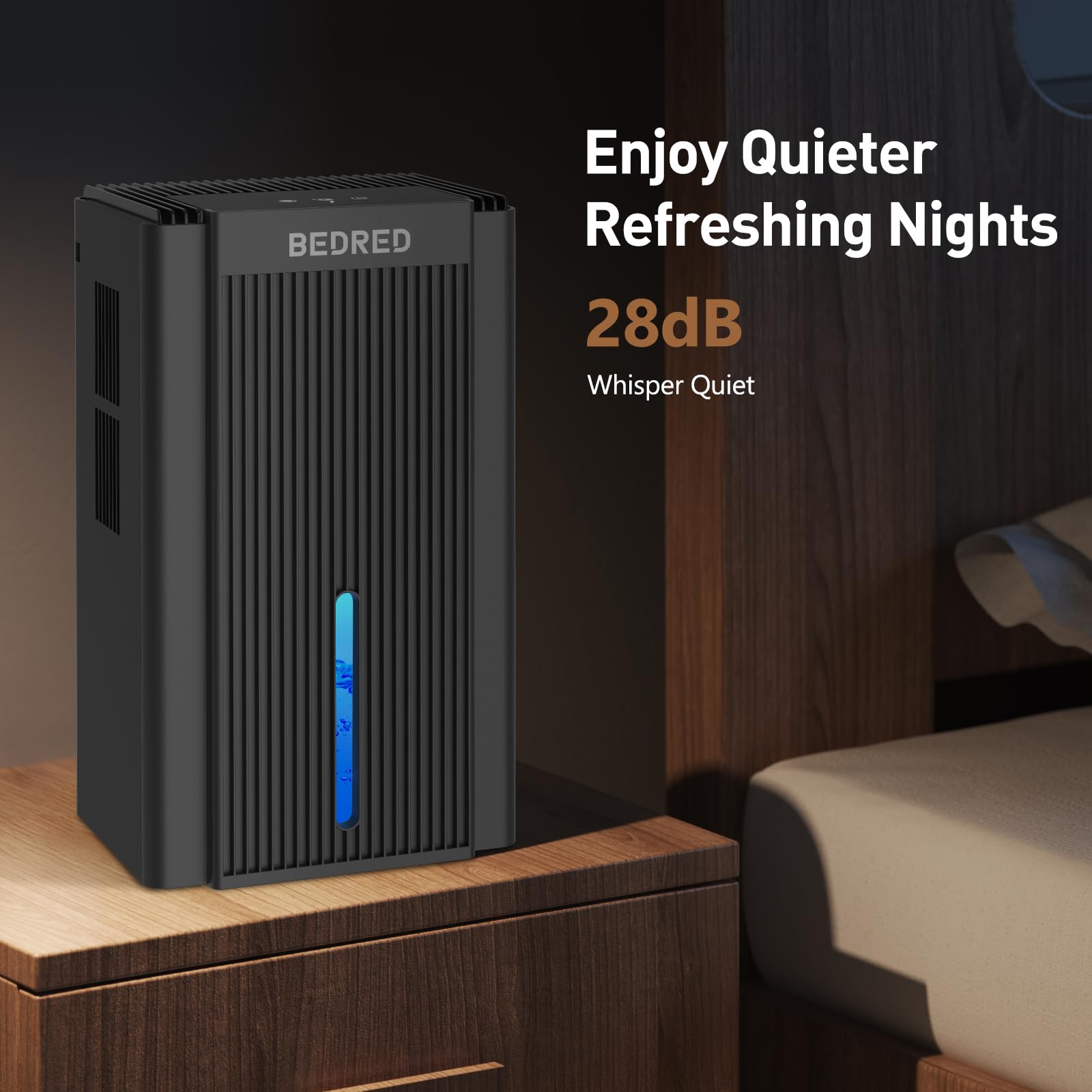 BEDRED Dehumidifier, 95OZ Dehumidifier for Home 1000 sq ft - Quiet with Auto Shut Off & Relaxing 7