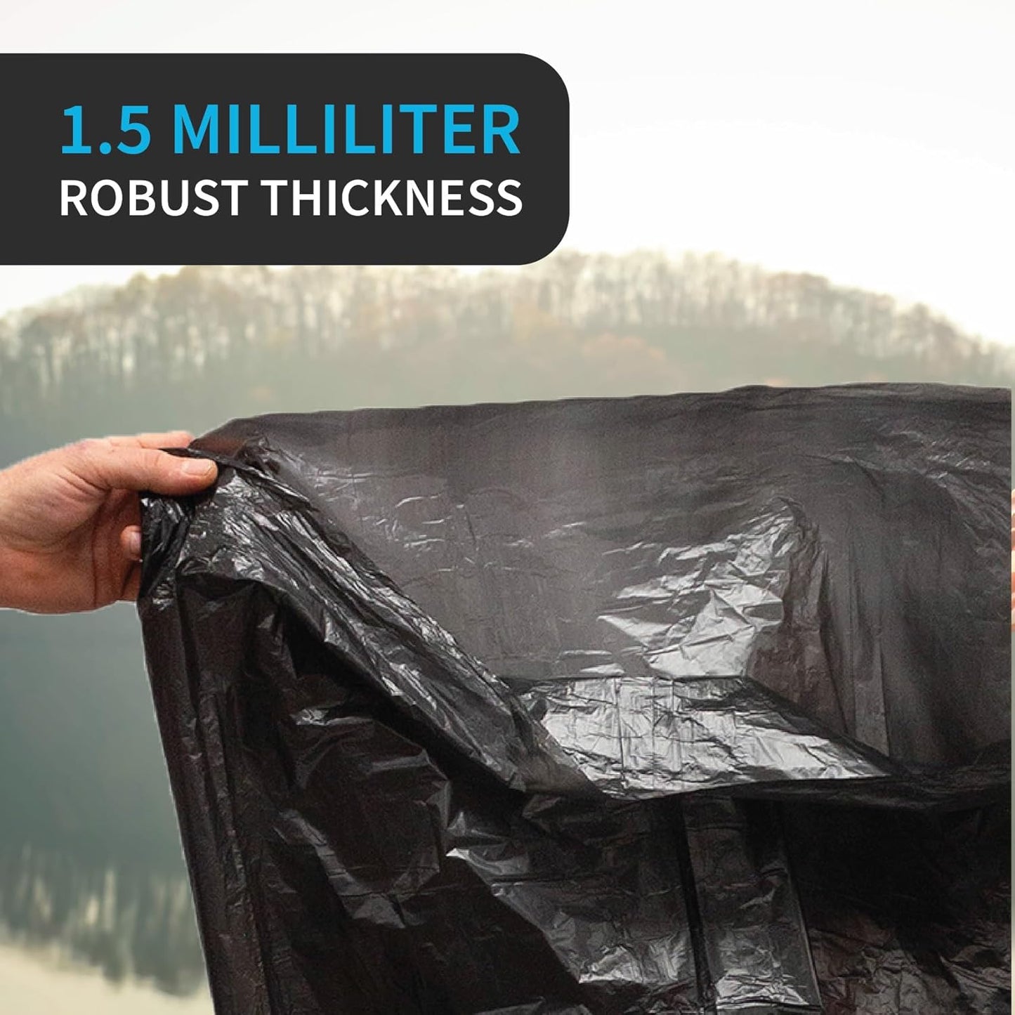 Black Trash Bag, Heavy Duty 20-30 Gallon Bag for Kitchen and Bathroom, Unscented, 1.5 Mil, Commercial Coreless Rolls, Can Liner 29 x 36, Office/Industrial Use, Easy-to-Use, 100 Ct