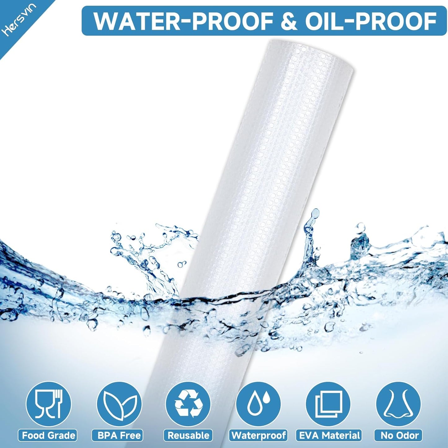 Shelf Liners 16 in x 20 ft EVA Drawer Mats, Non-Adhesive Cupboard Protector, Kitchen Cabinet Lining Fridge Liner (Clear Flat Dot, 40.7x610cm)