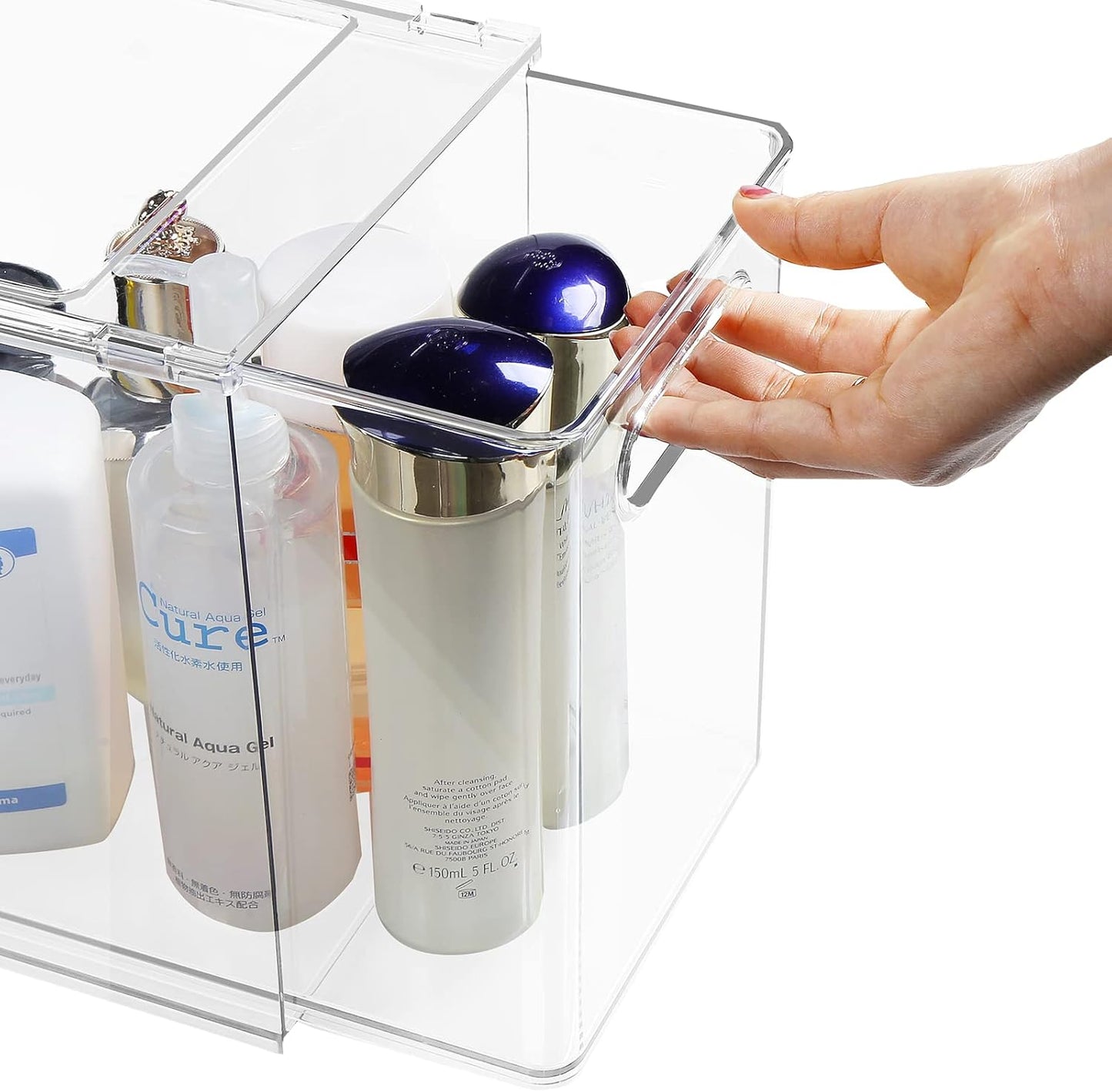 shopwithgreen Refrigerator Organizer and Storage Bins with Pull-out Drawer, Stackable Clear Fridge Drawer Organizer with Handle Design, Plastic Kitchen Pantry Storage Containers, 1Pack, 9.5QT