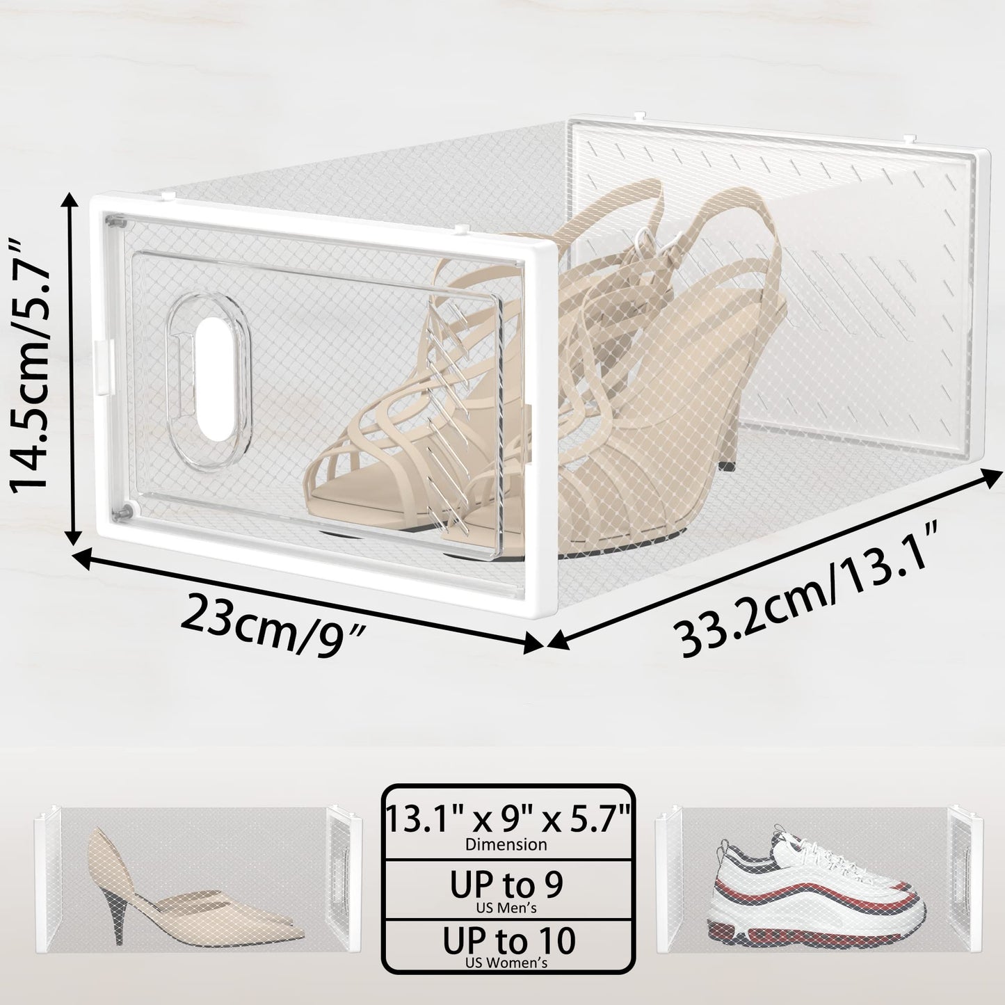 SIMPDIY Clear Shoe Storage Boxes, Stackable Shoe Organizer for Closet