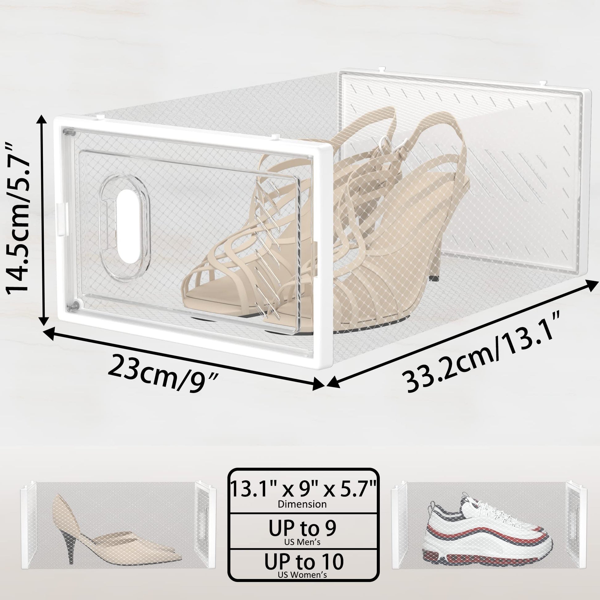 SIMPDIY Clear Shoe Storage Boxes, Stackable Shoe Organizer for Closet