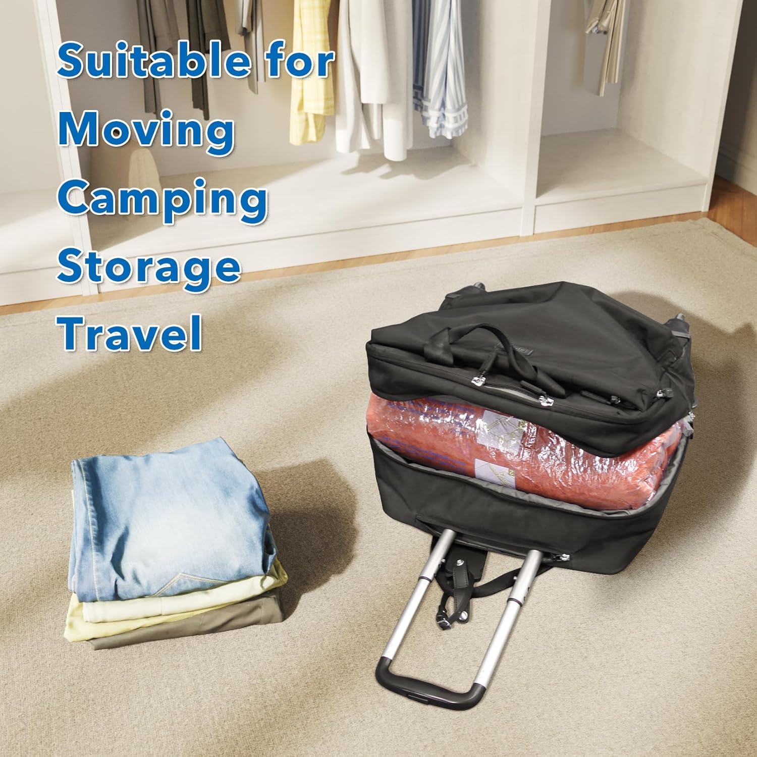 Vacuum Seal Bags for Clothing Travel & Home Storage, travel vacuum bags with pump, Store Blankets