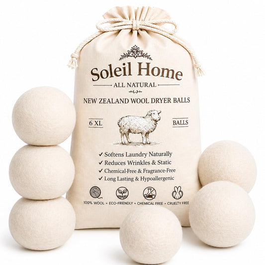 Wool Dryer Balls XL 6-Pack – 100% New Zealand Wool Laundry Balls – Natural Fabric Softener