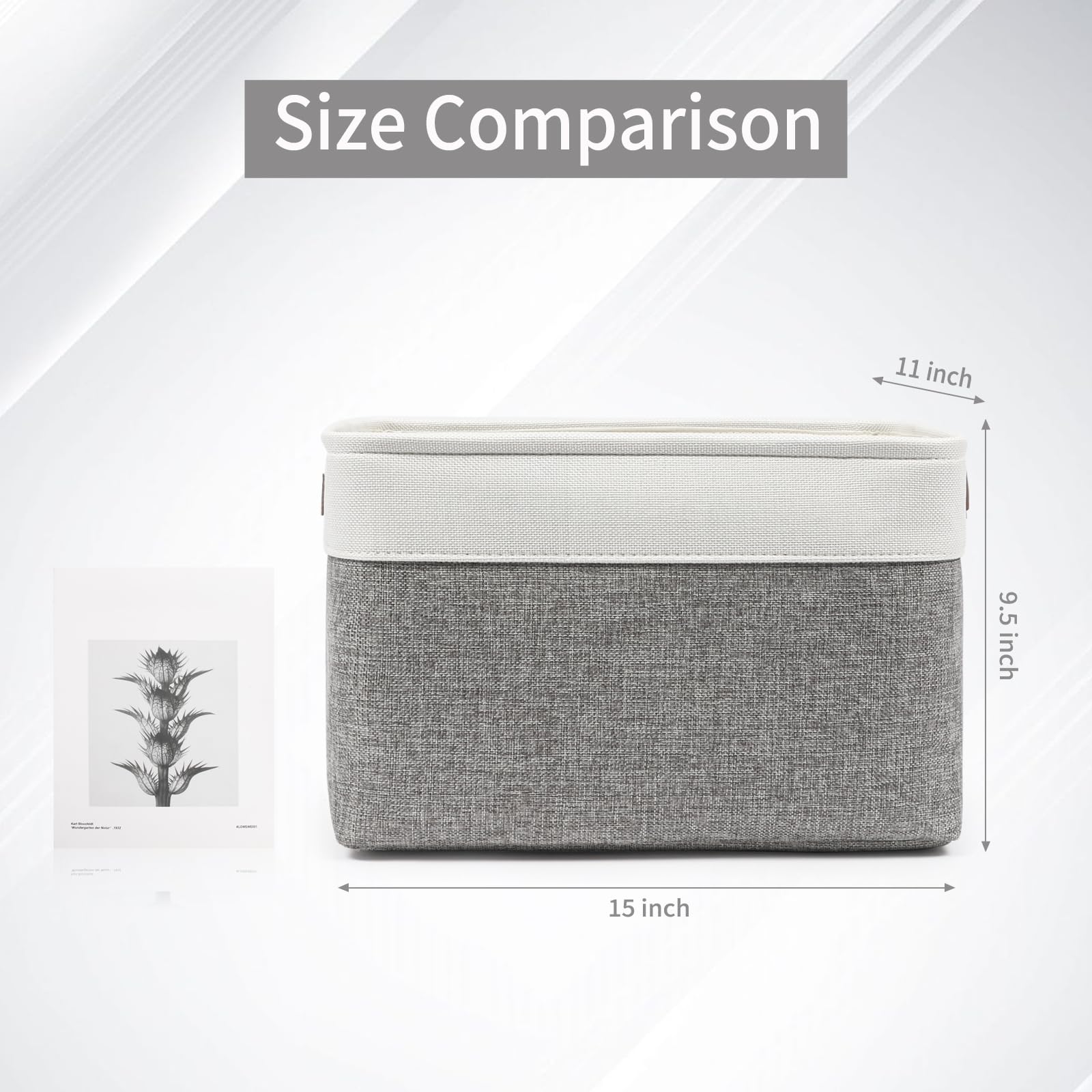 Bagnizer Storage Bins Large Fabric Storage Baskets for Shelves 3 Pack, Decorative Linen Closet