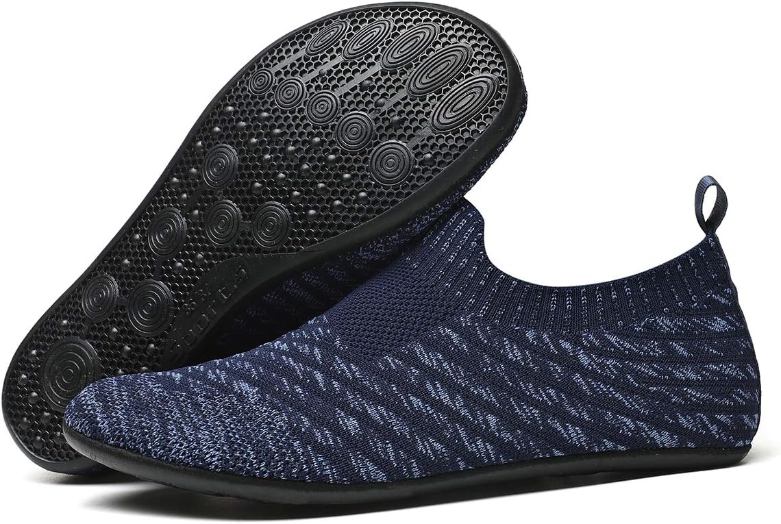 QZKDM Lightweight Slip on Grip Indoor House Slippers Barefoot Non Slip Home Exercise Yoga Shoes for Men Women