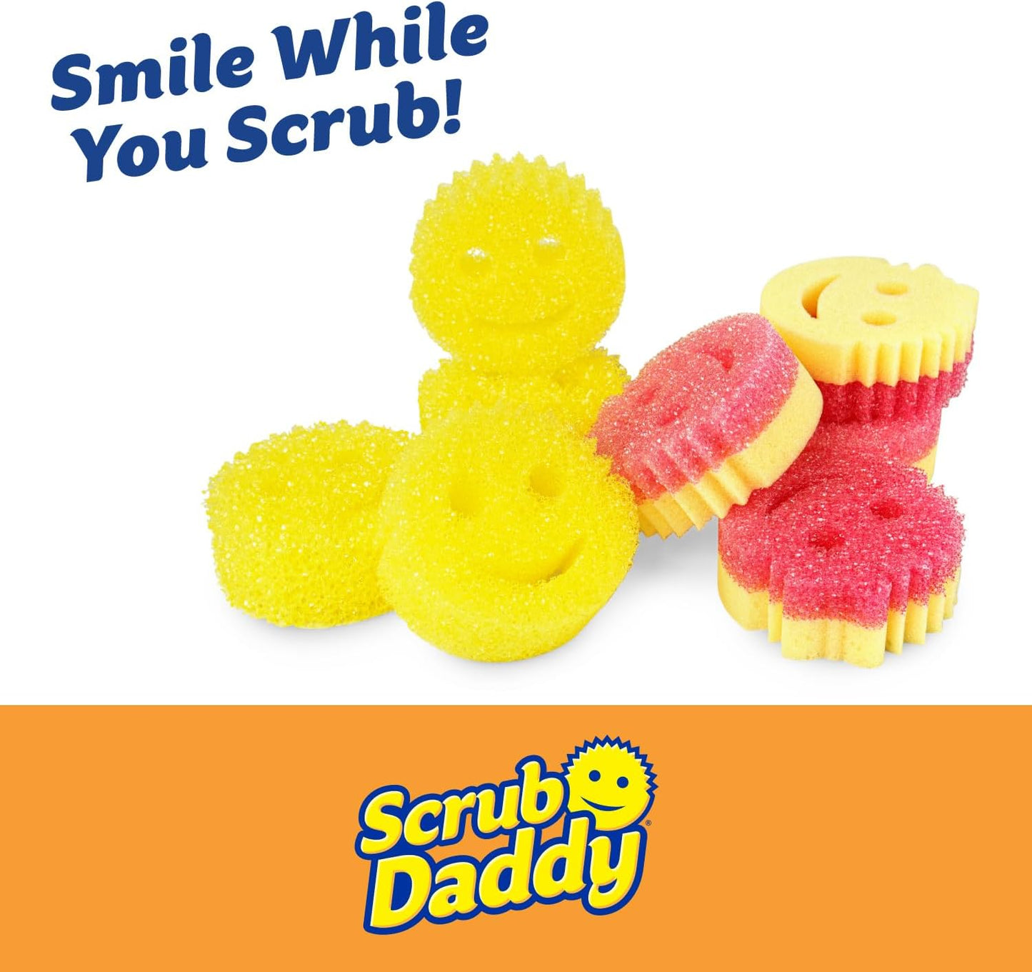 Scrub Daddy 4 Scrub Daddy Sponges & 4 Scrub Mommy Kitchen Sponges - Scratch-Free for Dishes & Multipurpose Cleaning - BPA Free & Made with Polymer Foam - Stain & Odor Resistant (8 Pack)
