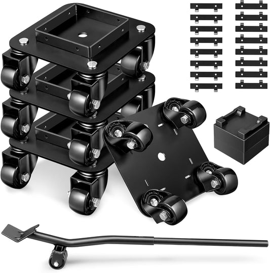 KEDSUM 1500LBS Furniture Movers with Wheels, Heavy Duty Furniture Dolly Set of 4, Dolly Kit
