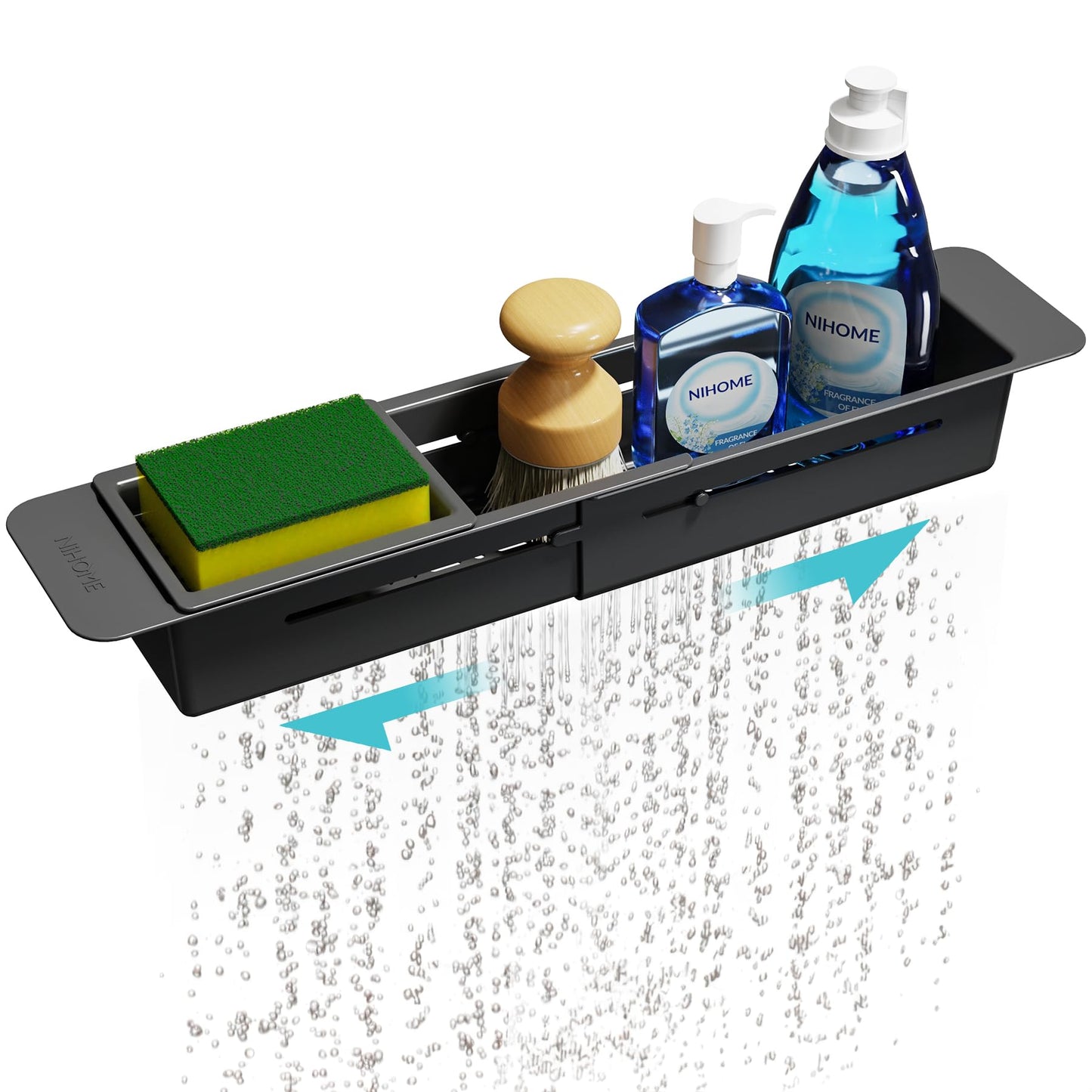 NiHome Extendable Kitchen Sink Caddy, Small Brush Sponge Storage Holder