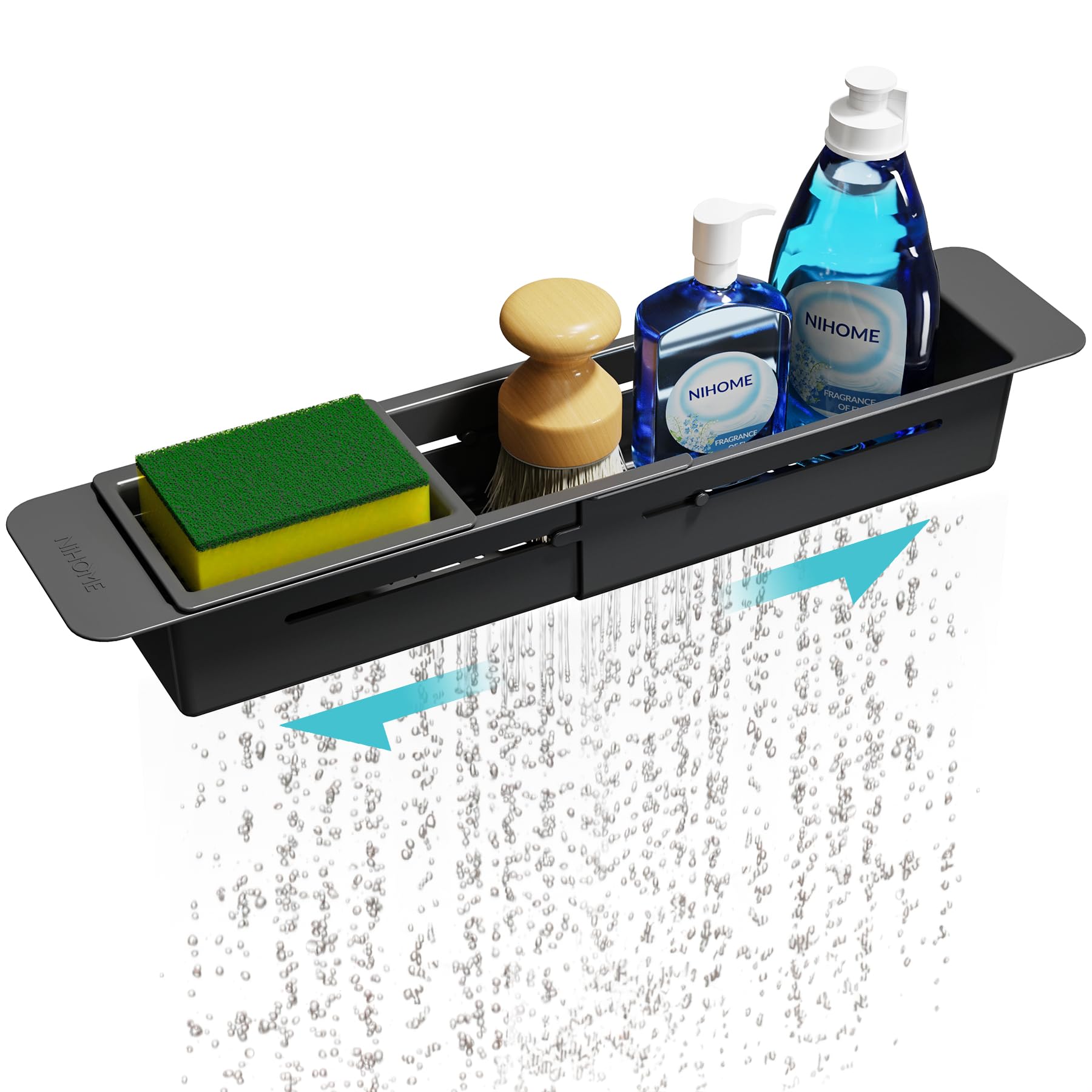 NiHome Extendable Kitchen Sink Caddy, Small Brush Sponge Storage Holder