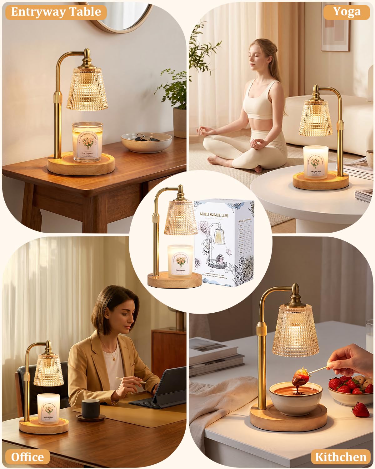 Candle Warmer Lamp with Timer,Birthday Gifts for Women Mom Home Decor