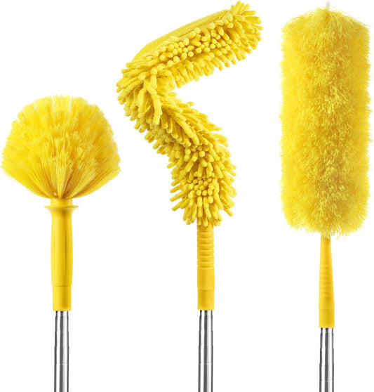 17 Foot High Reach Duster Kit with 2-to-9 Foot Extension Pole, Newliton 3-in-1 High Ceiling