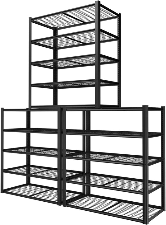 ROOMTEC 48" W Garage Shelving Heavy Duty,2800LBS Storage Shelves,5-Tier Adjustable Metal Shelving Utility Shelf Rack Garage Storage Organize for Storage Industrial, Warehouse, Basement