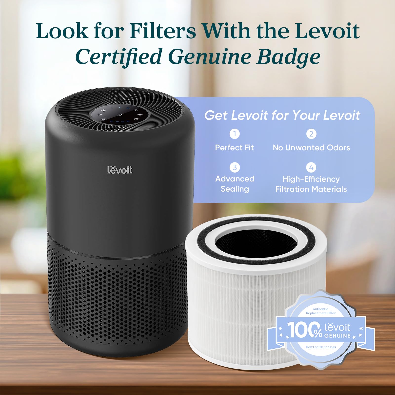 Levoit Air Purifier for Home Pets Hair Allergies in Bedroom Quiet Purifiers