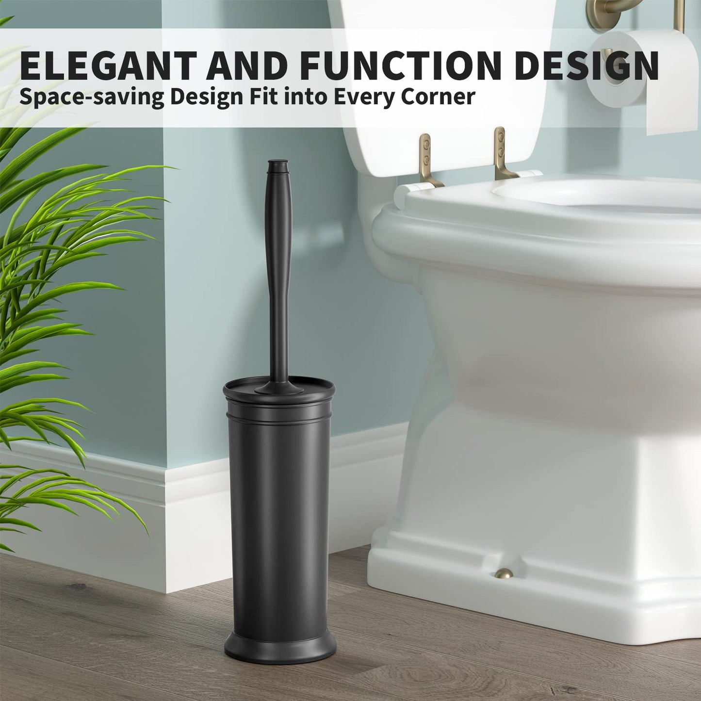 UPTRONIC Toilet Brush, Toilet Bowl Brush with Extra Long Handle Durable Bristles Toilet Scrubber