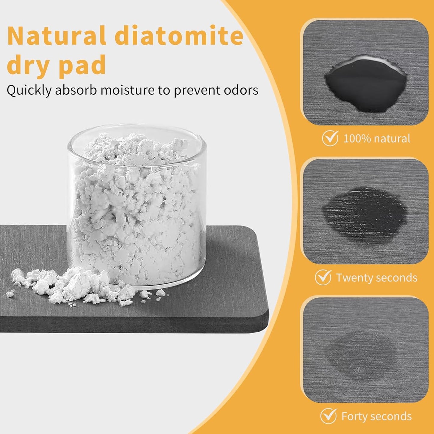 Sponge Holder for Kitchen Sink, Stainless Steel Sink Caddy and Drying Rack with Absorbent Stone, Rustproof Kitchen Organizer for Sponge, Brush, Soap,Space-Saving Countertop Accessory