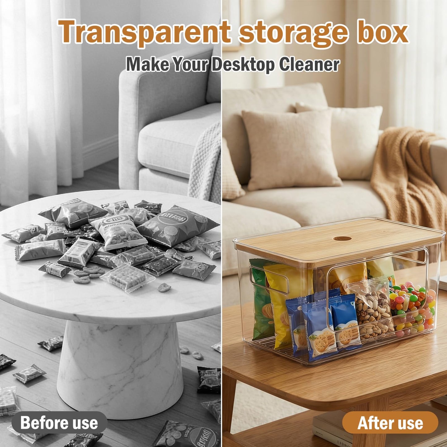Trash Bag Dispenser, Stackable with Bamboo Top – Extra Large Garbage Bag Holder & Under Sink