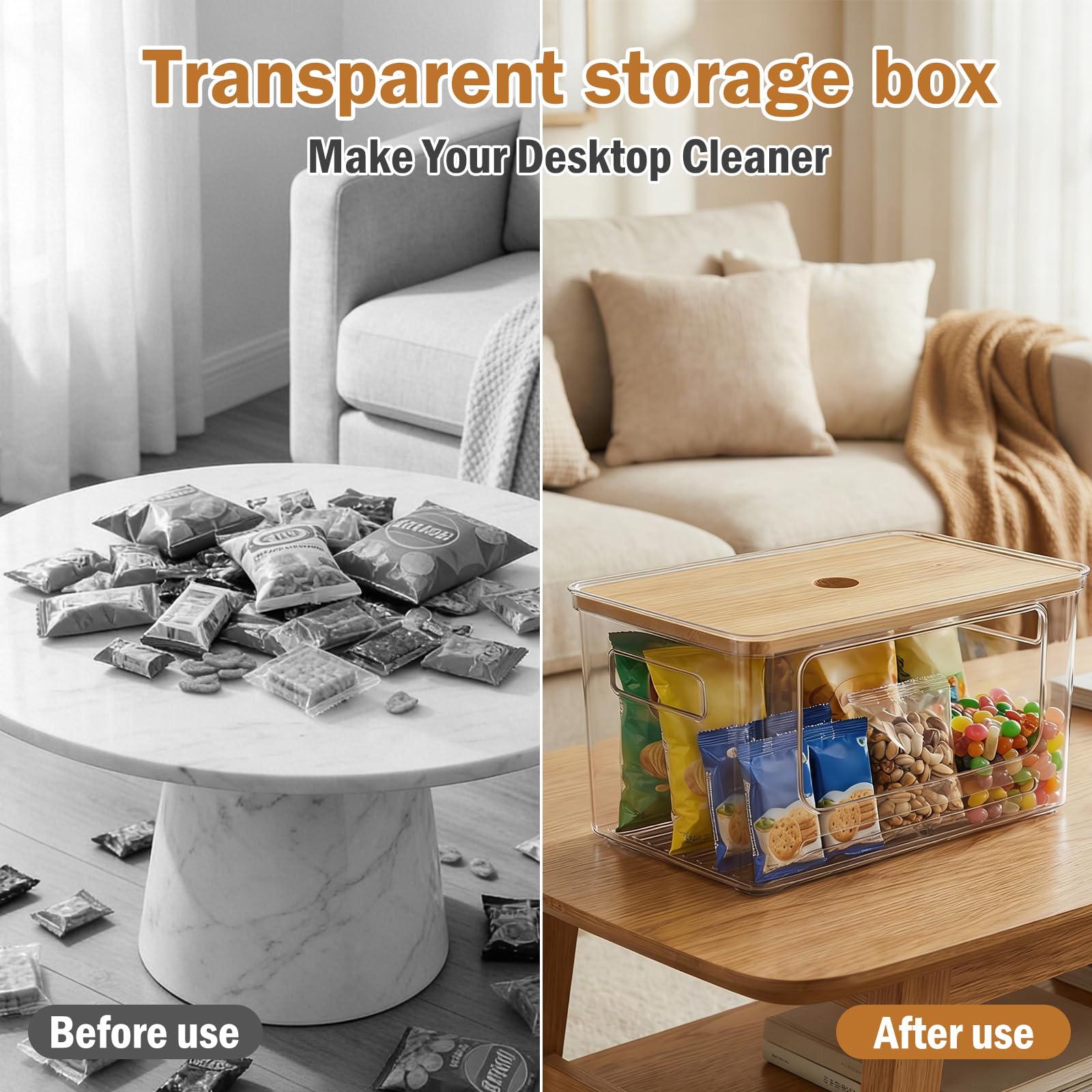 Trash Bag Dispenser, Stackable with Bamboo Top – Extra Large Garbage Bag Holder & Under Sink