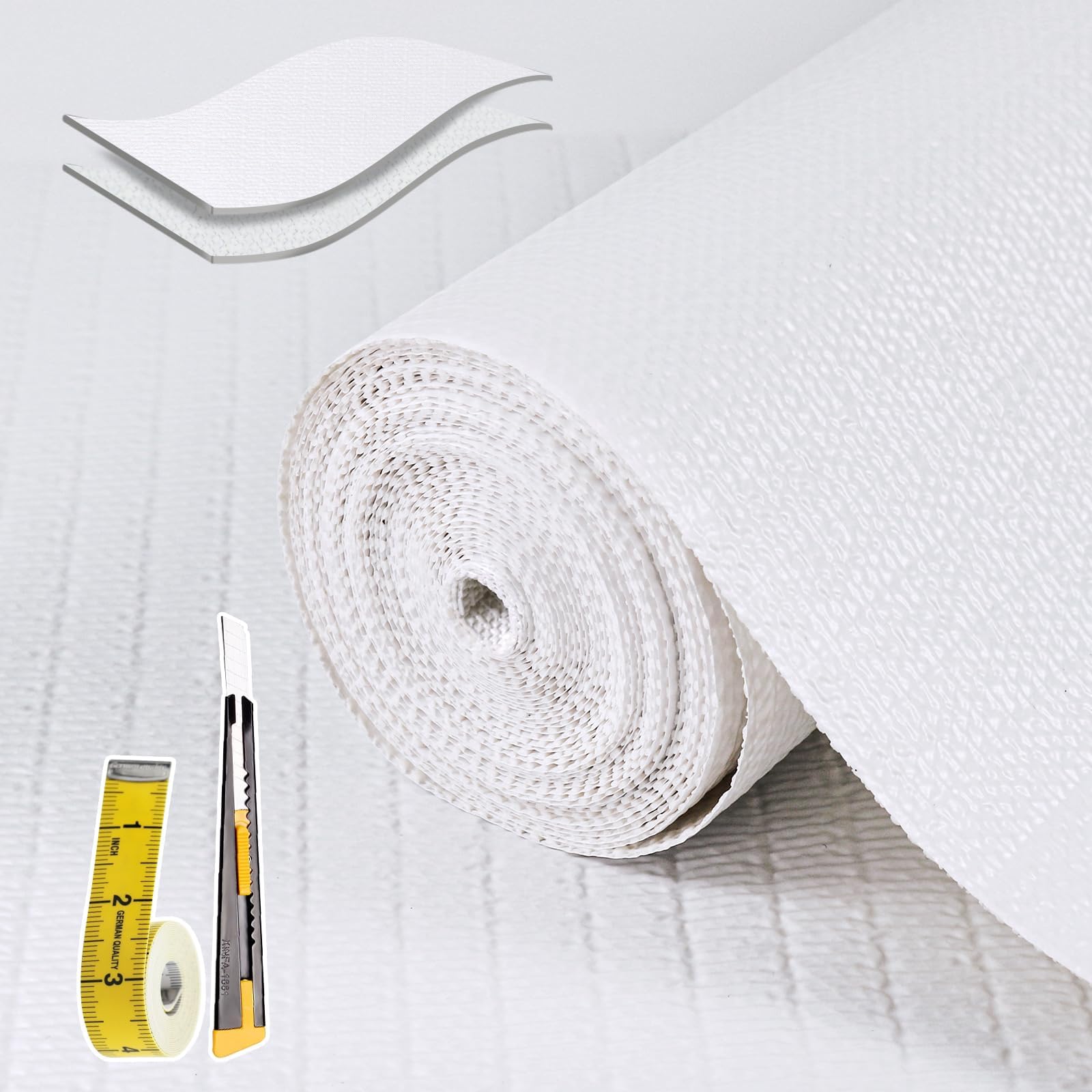 Shelf Liners for Kitchen Cabinets 12in x 20FT, Non Adhesive Drawer Liner