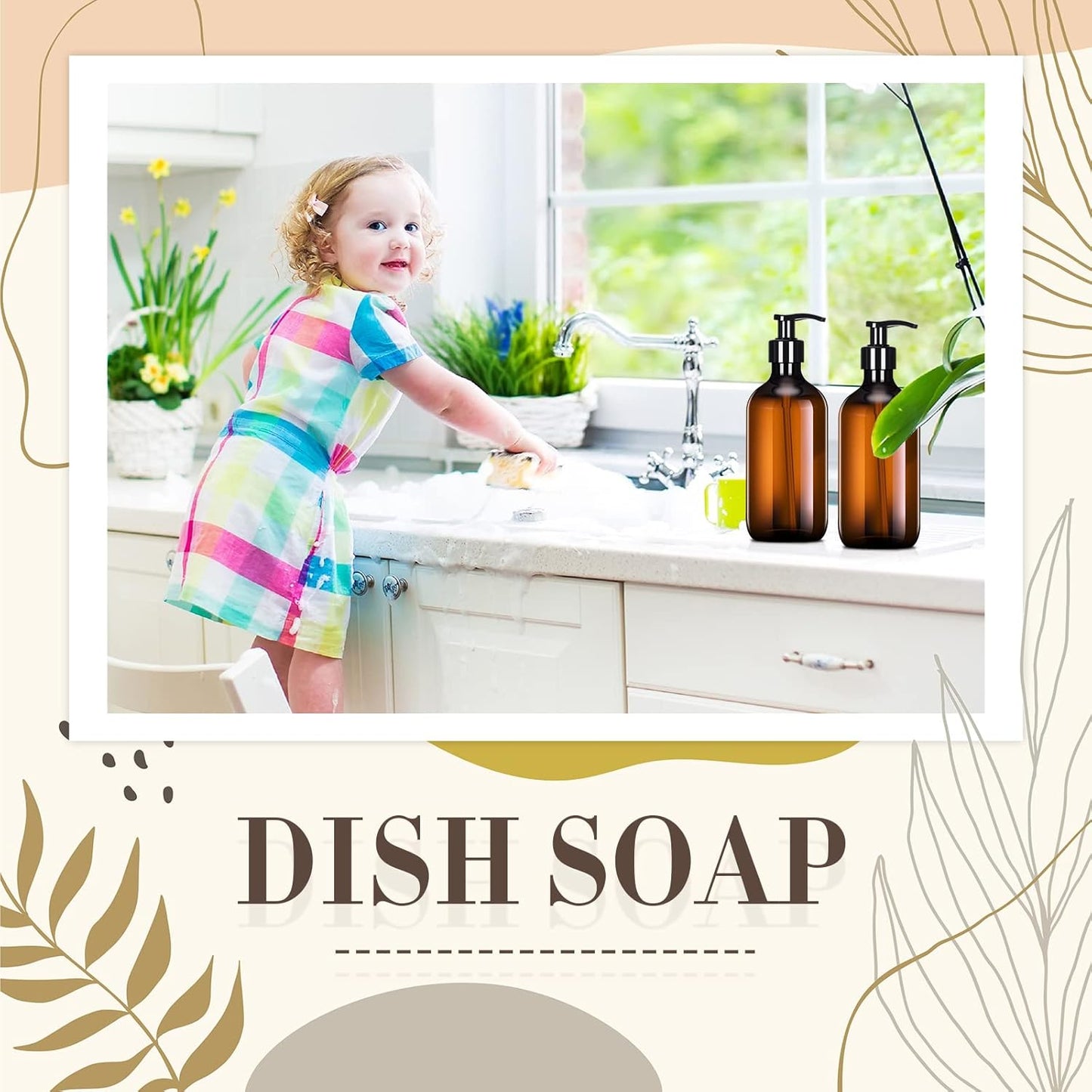 Tessco for you 12 Pack Amber Soap Dispenser Empty Plastic Pump Bottles Dispenser Refillable Shampoo for Hand Sanitizer Soap Cosmetic Lotion Body Wash Conditioner Bathroom Kitchen Travel (16.9 Oz)