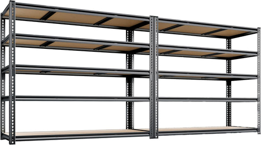 48"W Garage Shelving, 3050LBS Storage Shelves heavy duty, 5 Tier Metal Shelving Unit Adjustable