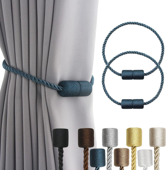 2 Pack Strong Magnetic Curtain Tiebacks Outdoor Elegant Decorative Tie Backs Modern Rope Tiebacks