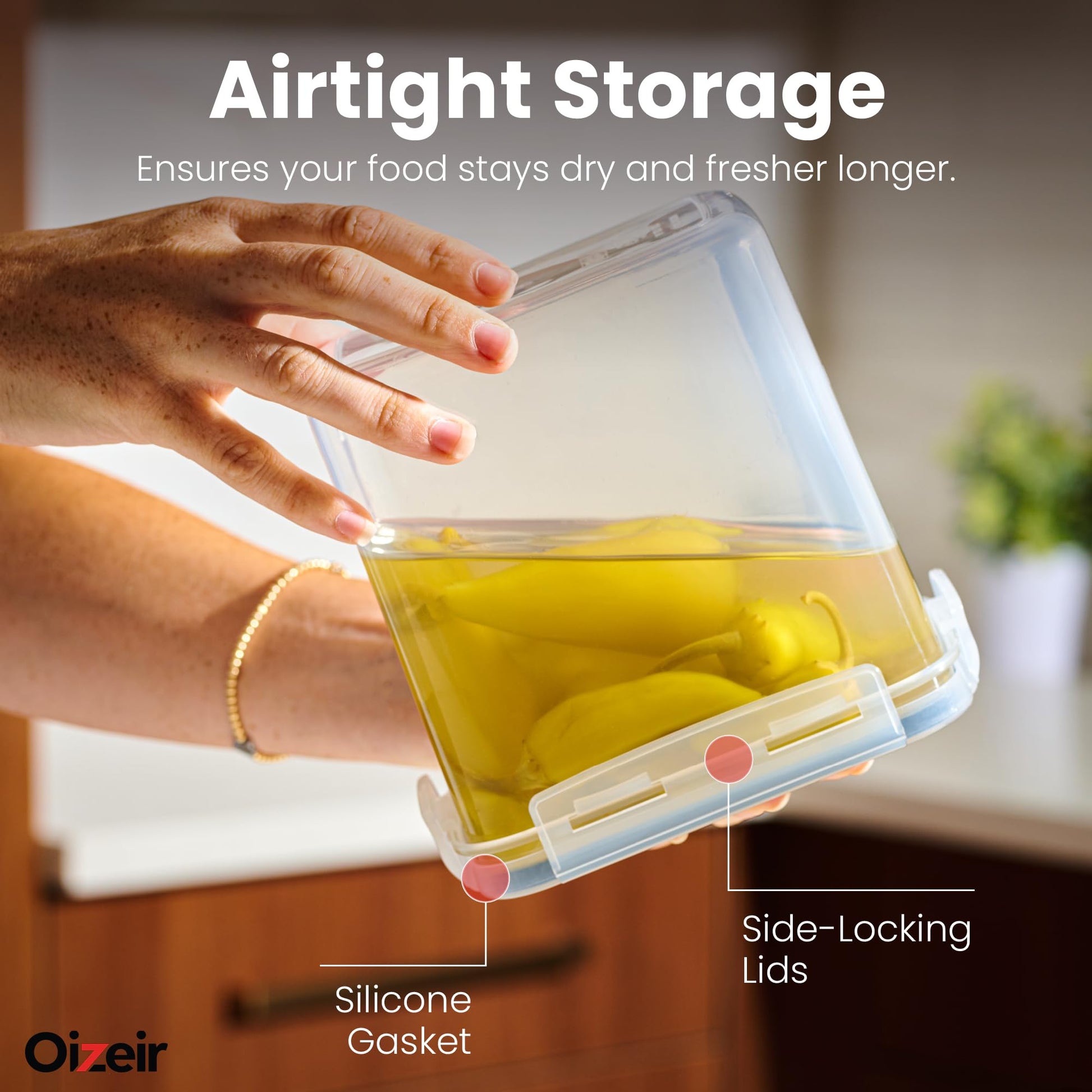 Oizeir Airtight Food Storage Containers with Lids 24-Pack, Pantry Kitchen