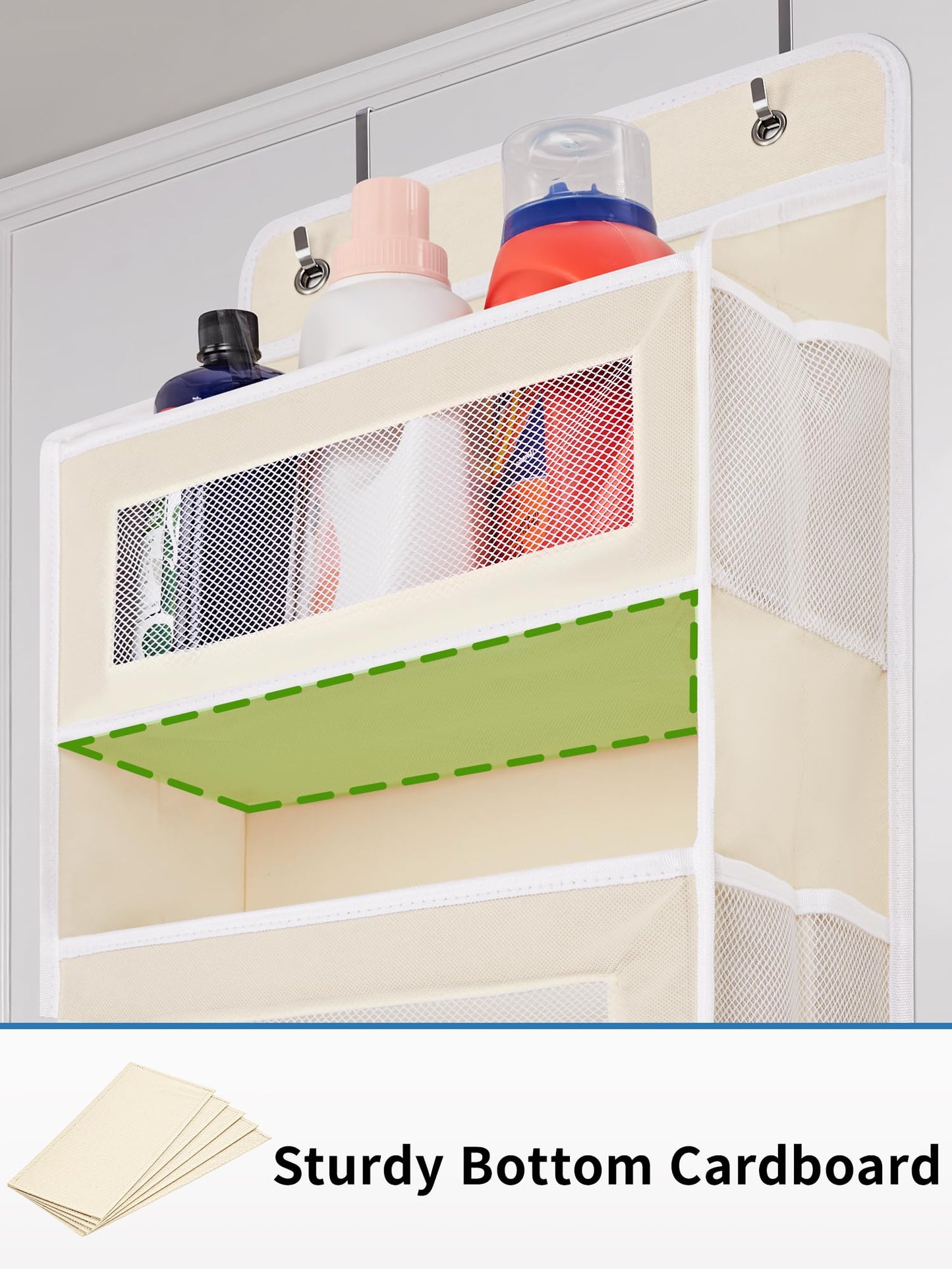 JARLINK Over the Door Organizer for Bedroom, Pantry Bathroom, 5 Shelf Beige