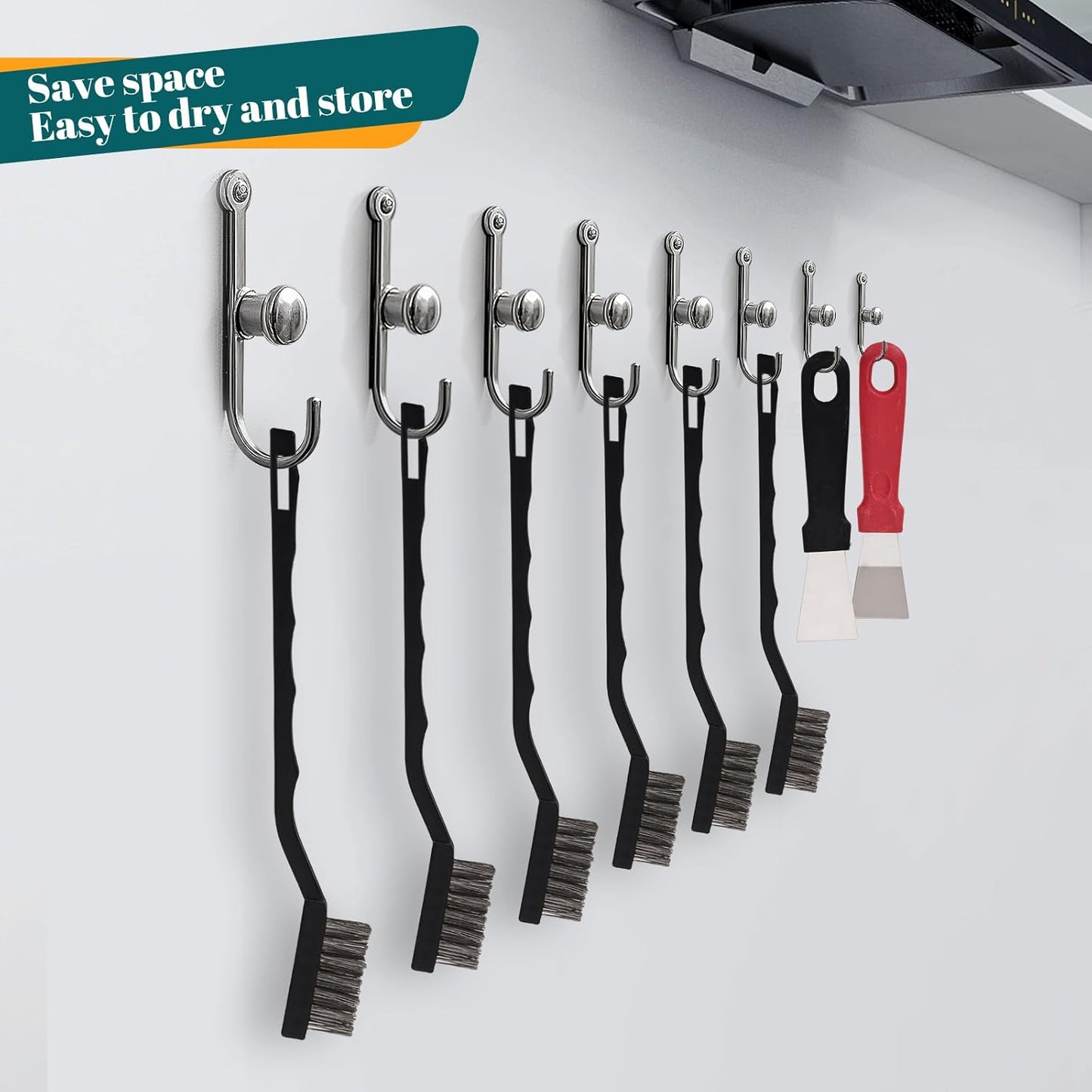 40 Pcs Mini Wire Brush Stainless Steel Brush Set, Curved Handle Masonry Brush Wire Brush for Cleaning Welding Slag and Rust