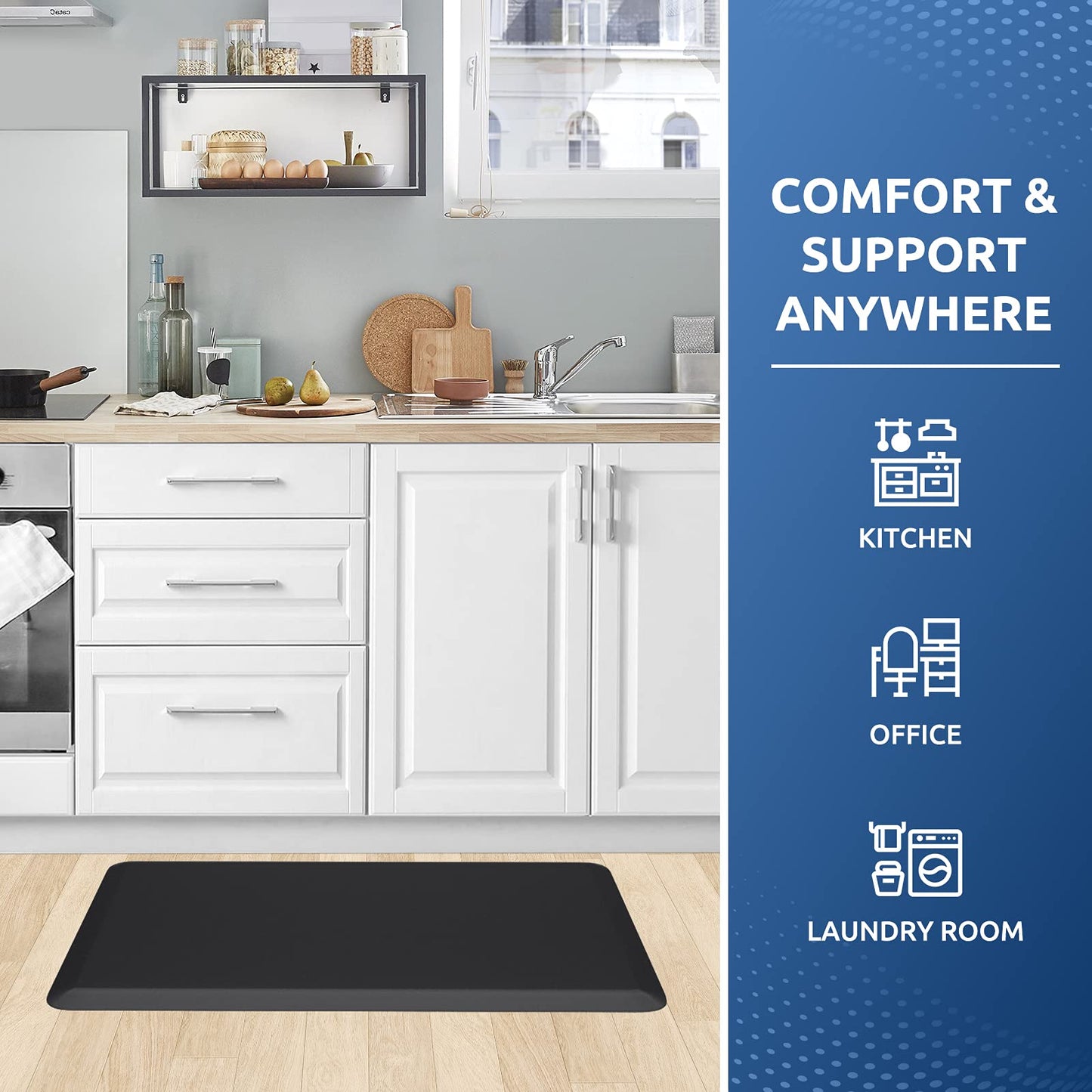 Kitchen Mat Cushioned Anti Fatigue Rug Standing and Comfort Floor Mats