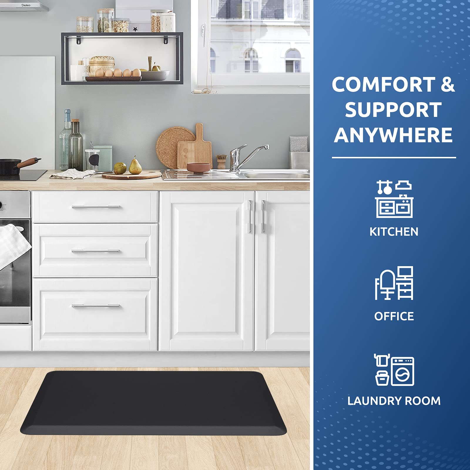 Kitchen Mat Cushioned Anti Fatigue Rug Standing and Comfort Floor Mats