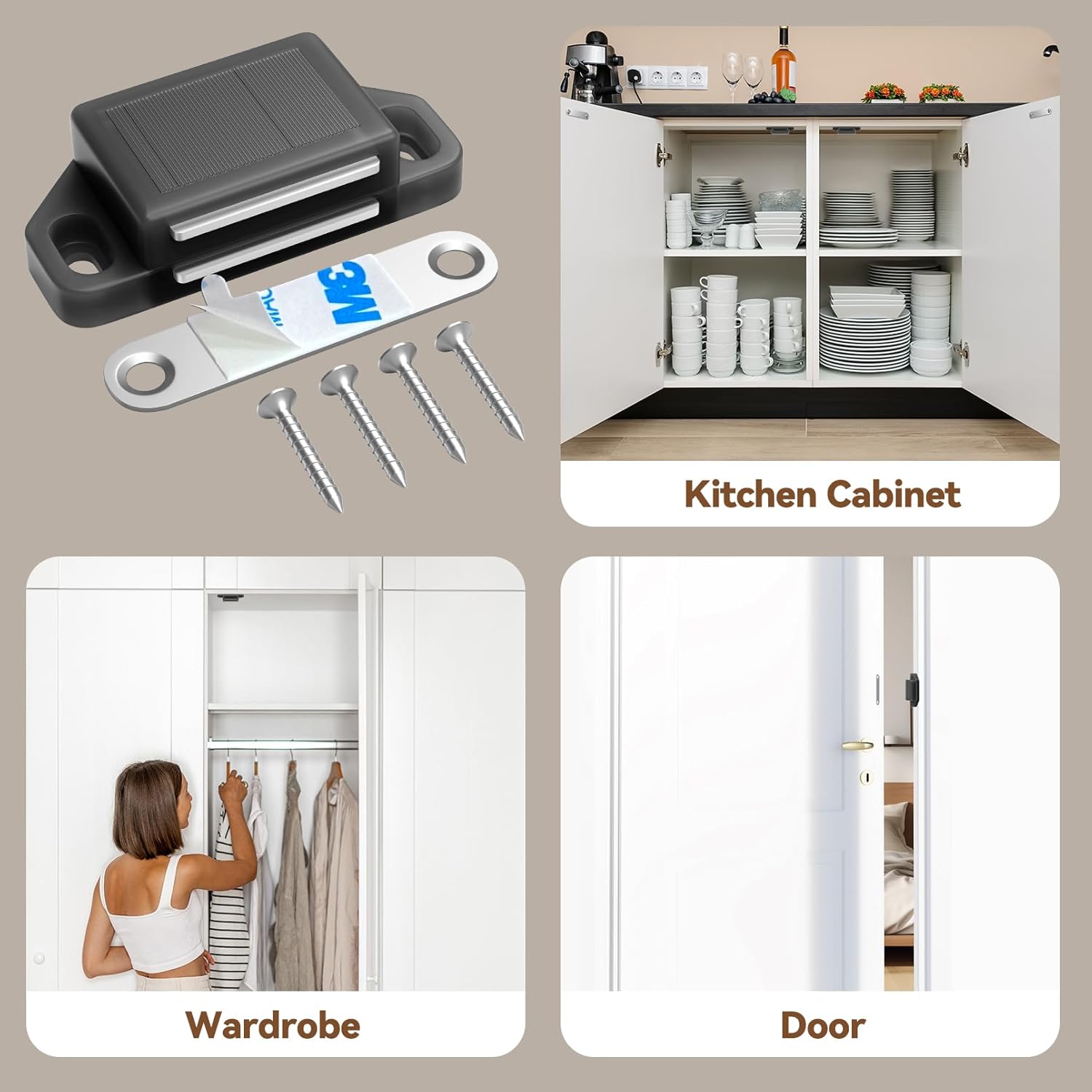 Cabinet Magnetic Catch Door Latch 30LB for Kitchen Drawer Magnets to Stay Closed Magnetic Catch