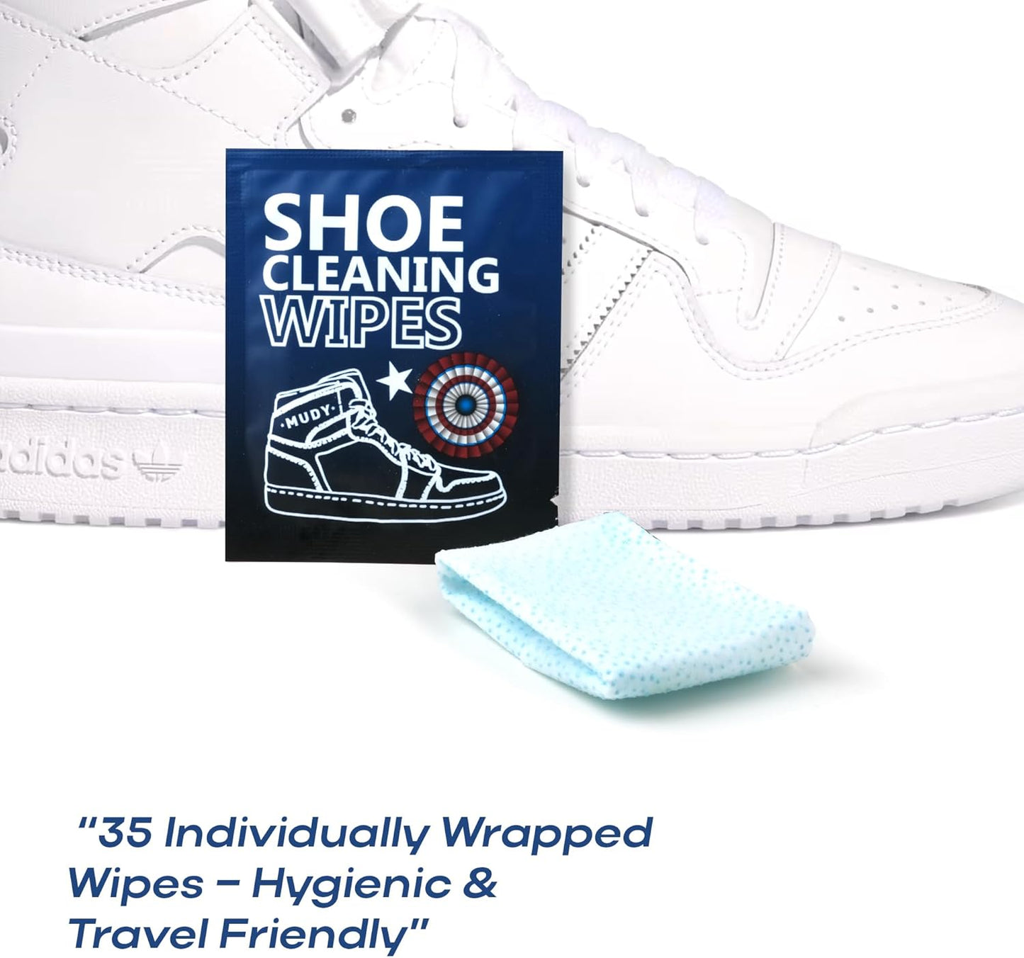 Sneaker Cleaner Wipes 35 Packs Suede Leather Tennis Quick Cleaning Disposable Travel Portable Removes Dirt, Stains