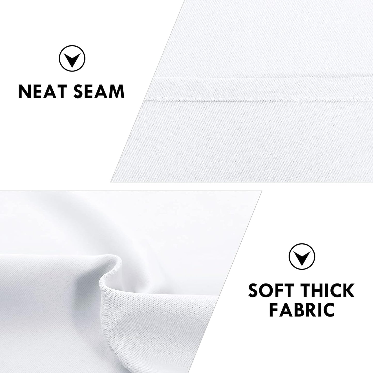 DWCN Blackout Curtains Room Darkening Thermal Insulated Bedroom Curtains Window Curtain Panels, 52 x 84 inches Long, Set of 2 White Rod Pocket Drapes